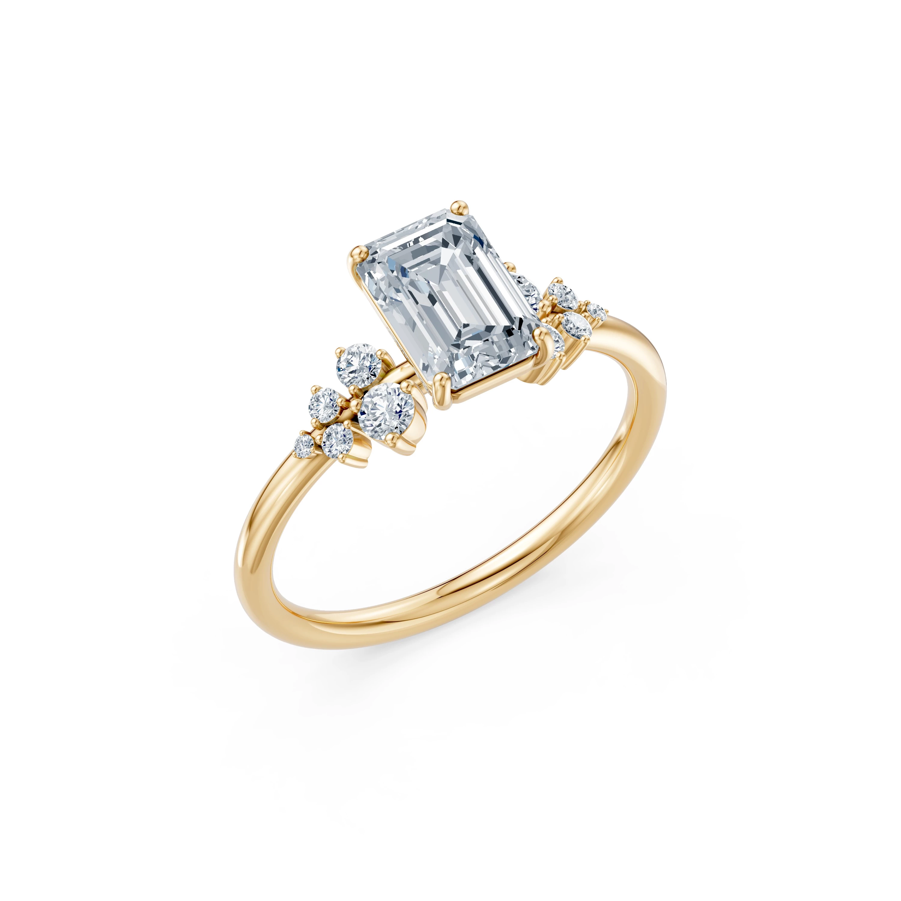 Bague Promesse Dorée Solitaire Éternité émeraude 1,5 ct · 1,5 mm — vue 4