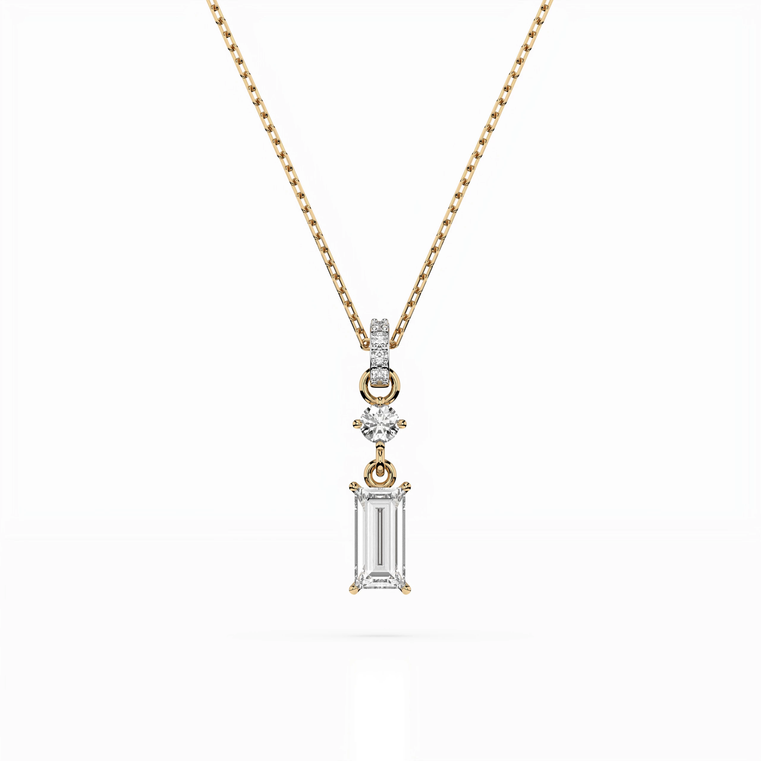 Collier Cosmos Sublime Solitaire baguette 0,3 ct — vue 4