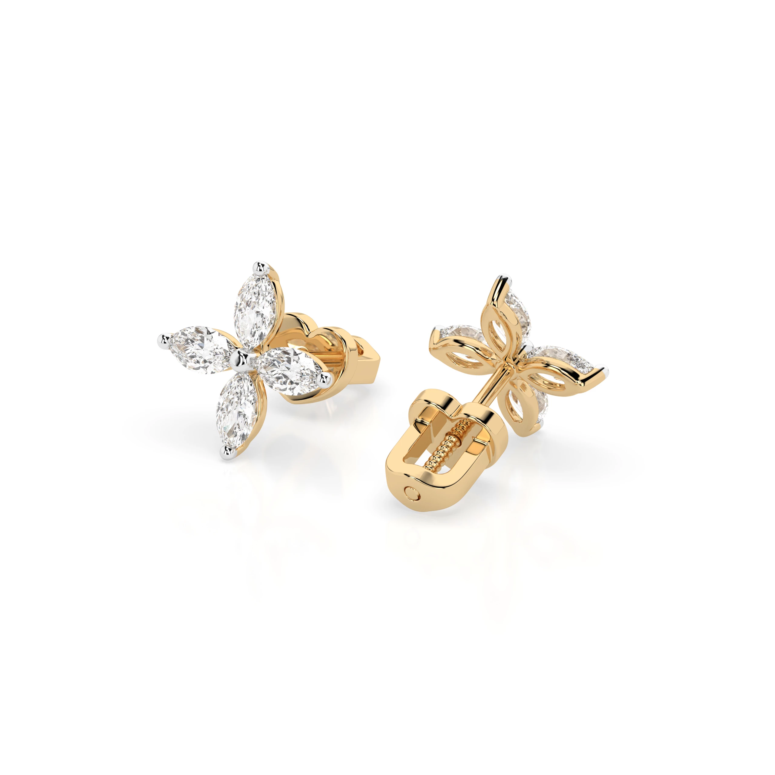 Boucles d'oreilles Astre Sublime Illusion marquise 0,8 ct — vue 6