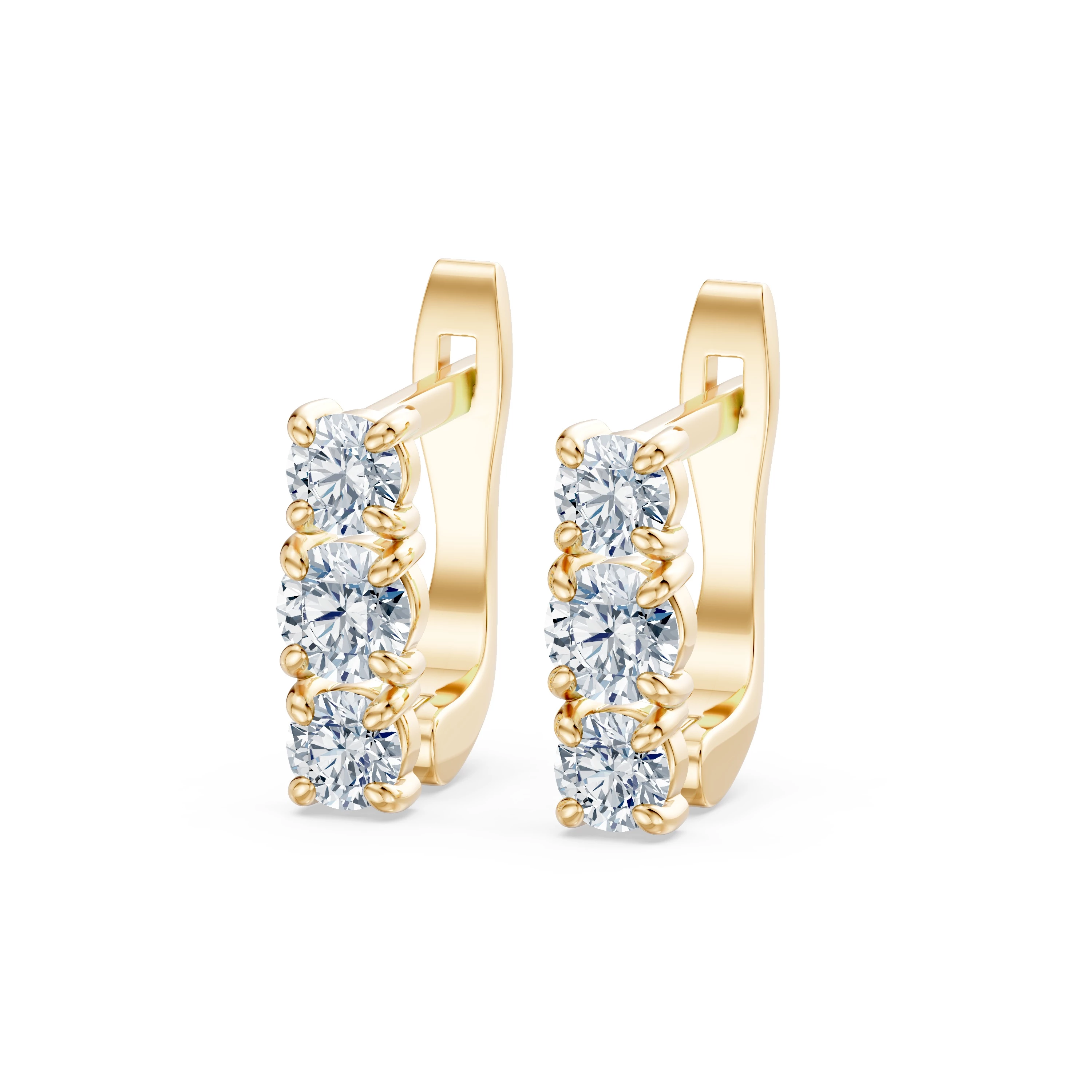 Boucles d'oreilles Baiser Doré Éternité 0,15 ct — vue 5