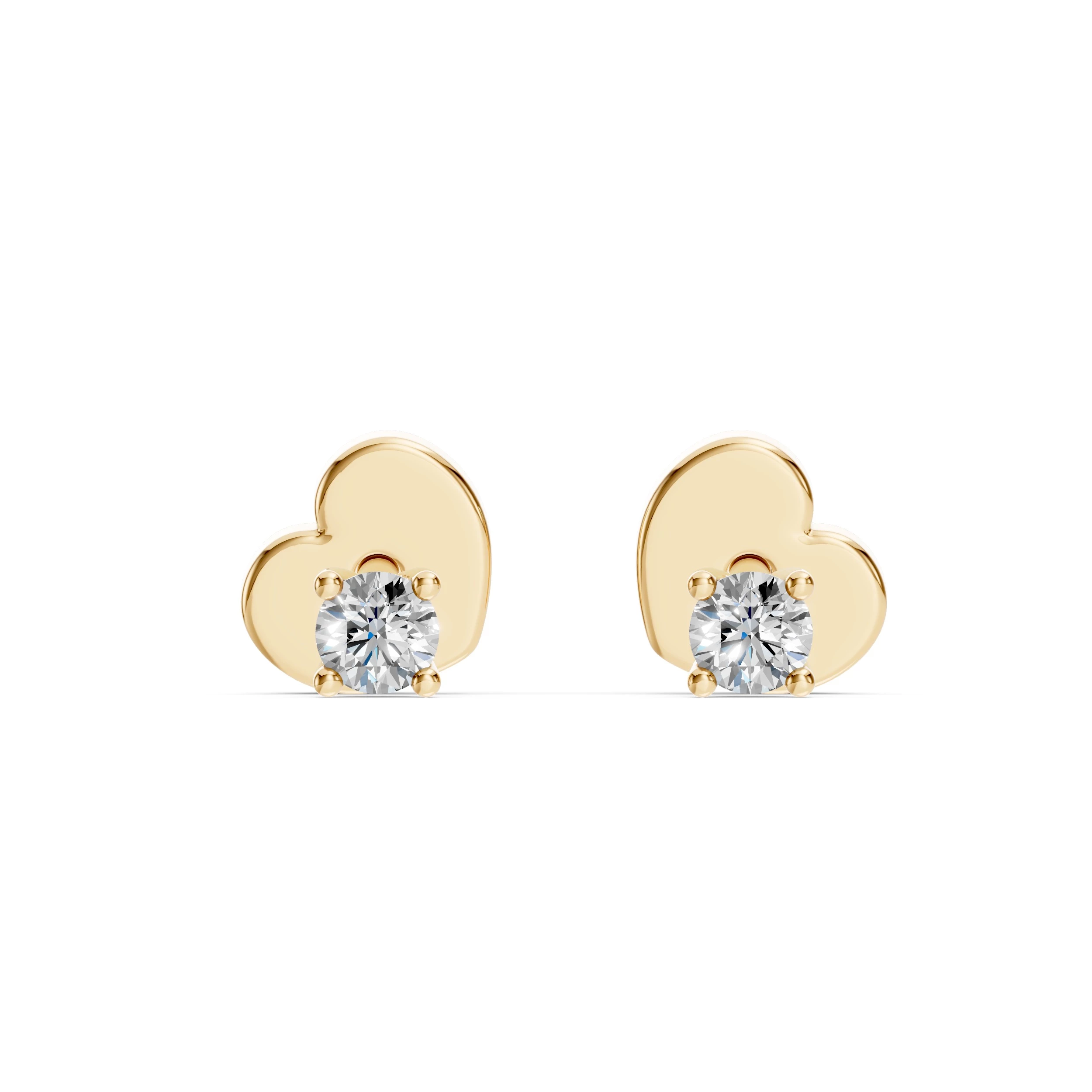 Boucles d'oreilles Rayon Lumineux Solitaire avec fermoir papillon ronde 0,12 ct · 2,5 mm — vue 4