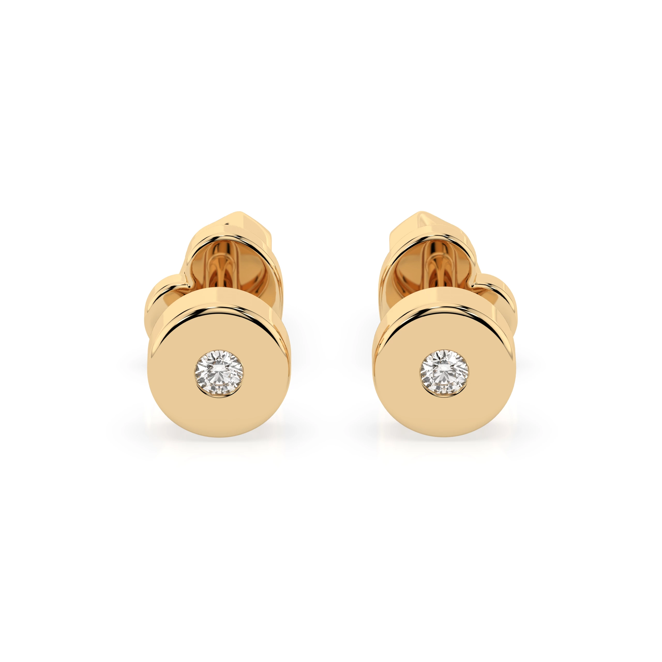 Boucles d'oreilles Ciel Étoilé Solitaire avec fermoir papillon ronde 0,04 ct — vue 4