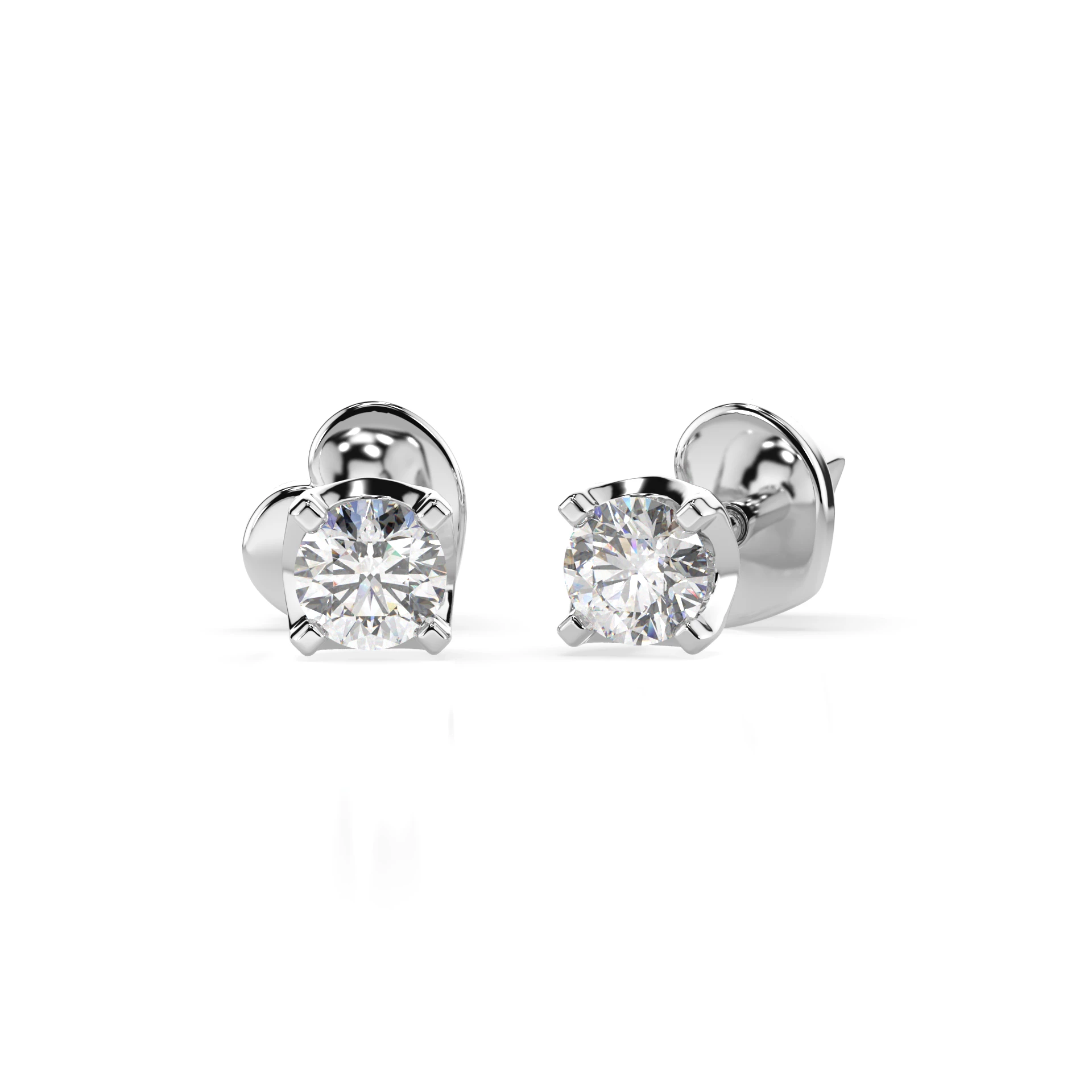 Boucles d'oreilles Voie Lactée Mystérieuse Solitaire avec fermoir papillon ronde 0,2 ct · 3,0 mm — vue 1