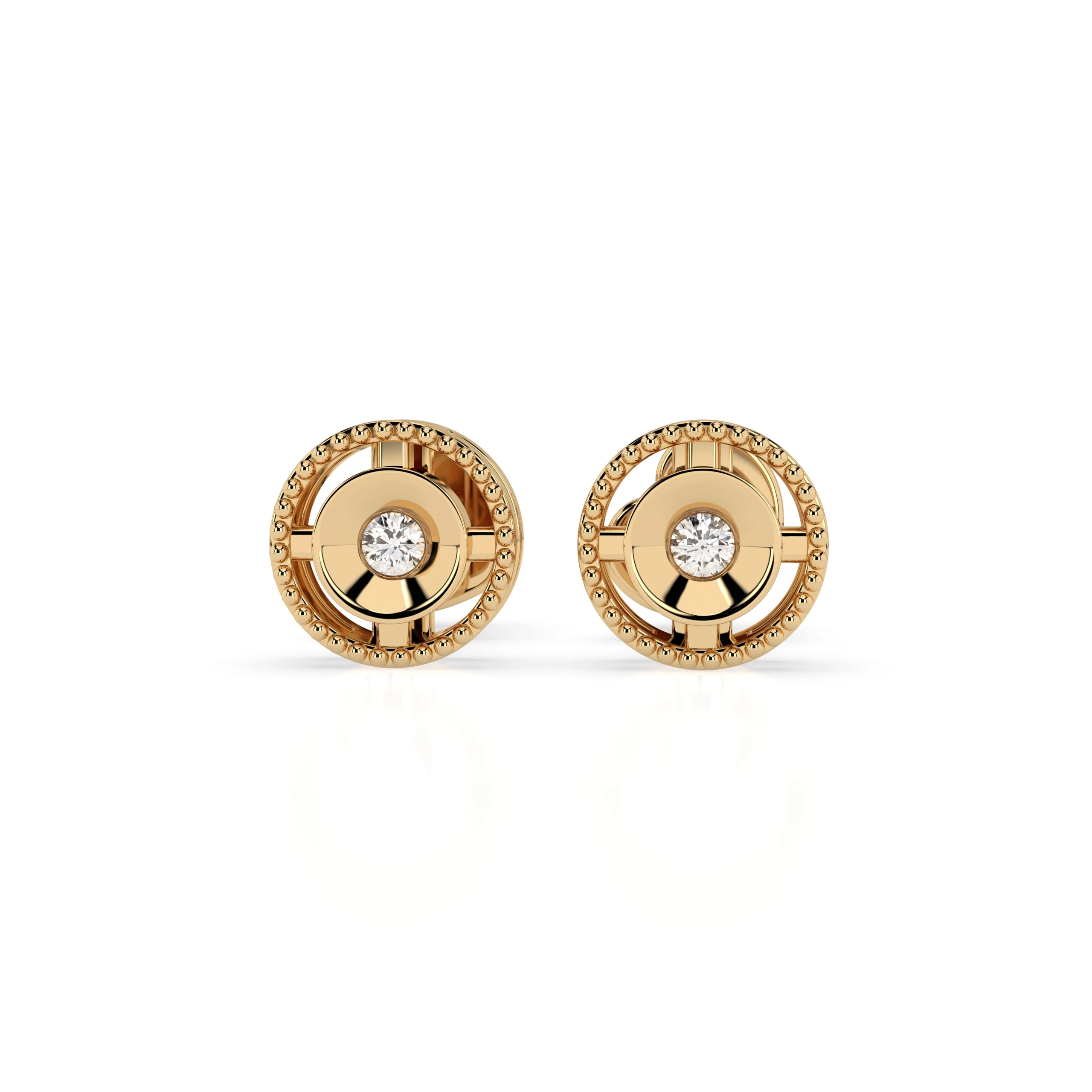Boucles d'oreilles Trésor Unique Minimalisme ronde 0,04 ct — vue 4
