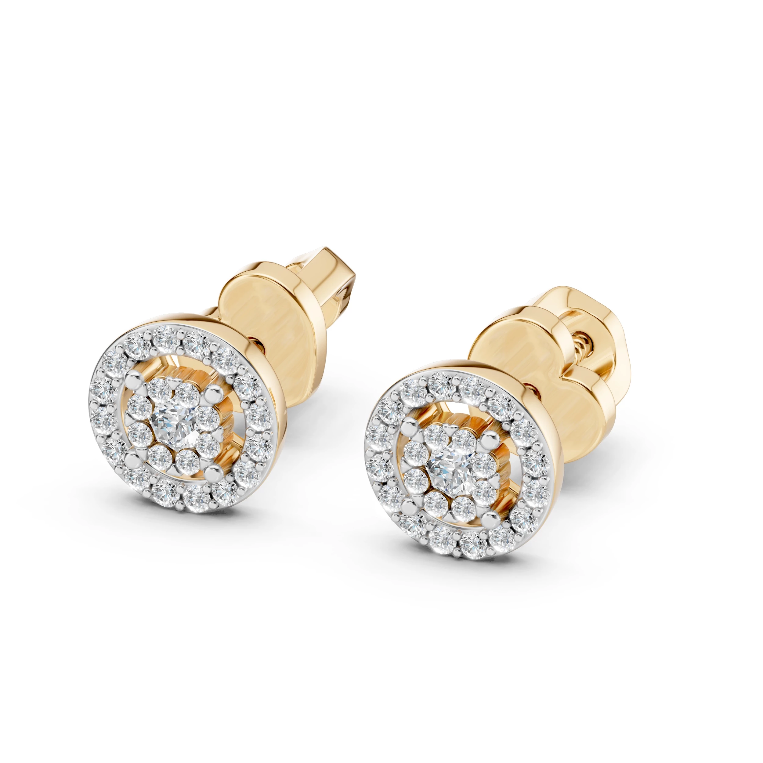 Boucles d'oreilles Astre Étoilé Illusion ronde 0,06 ct — vue 6