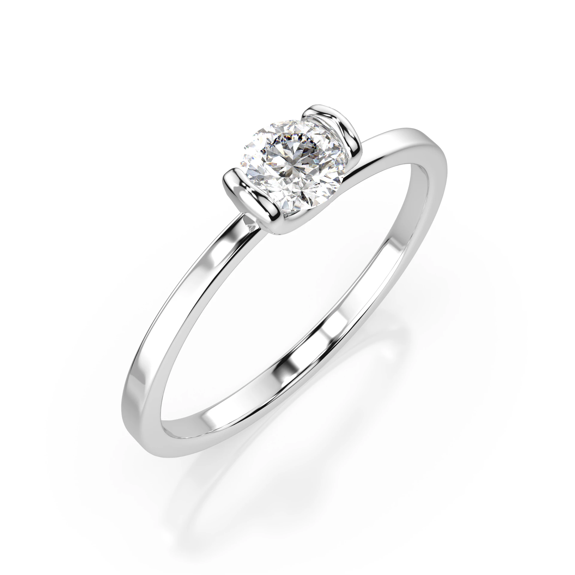 Bague Majesté Souveraine Solitaire ronde 0,3 ct · 4,2 mm — vue 1