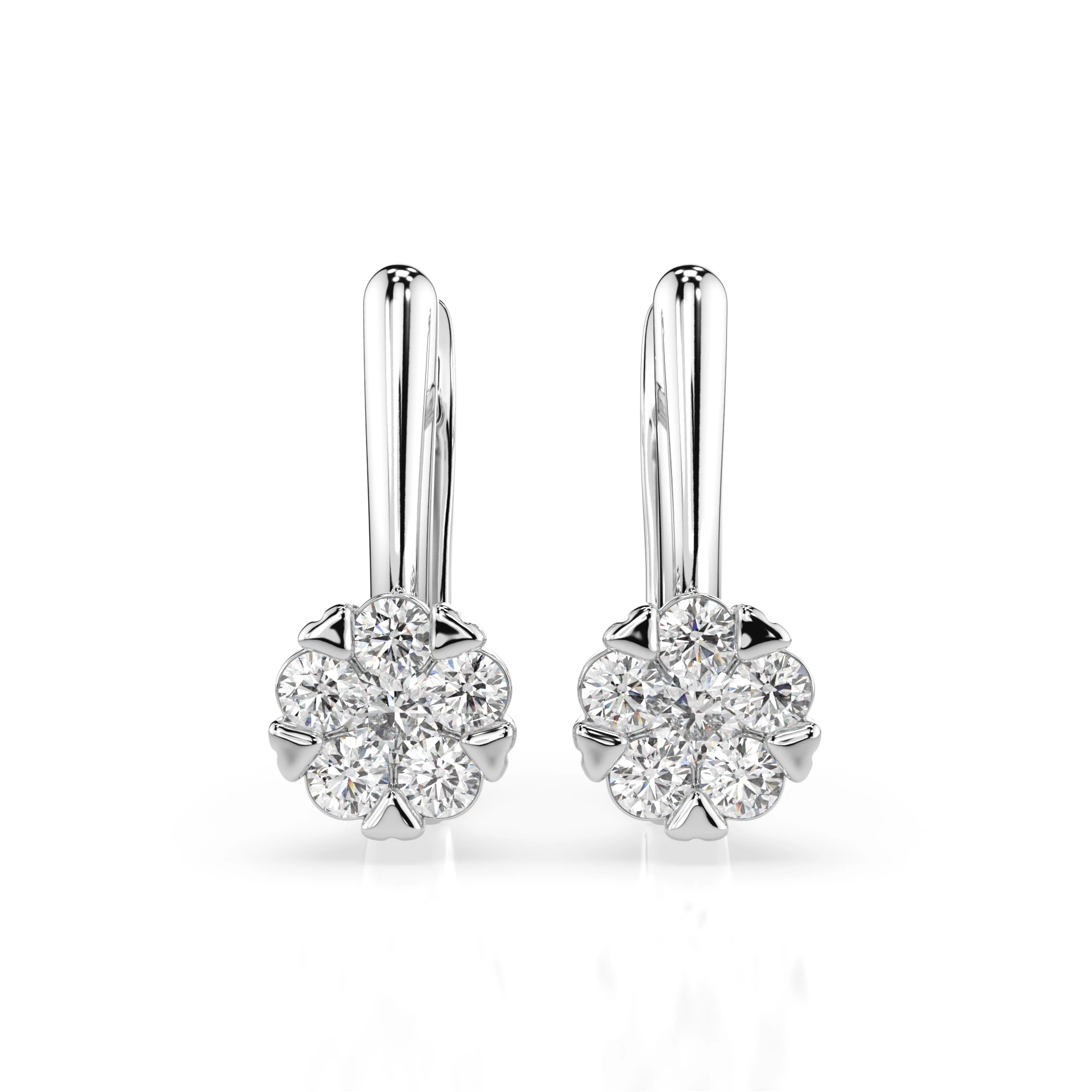 Boucles d'oreilles Horizon Argenté Illusion ronde 0,12 ct — vue 1
