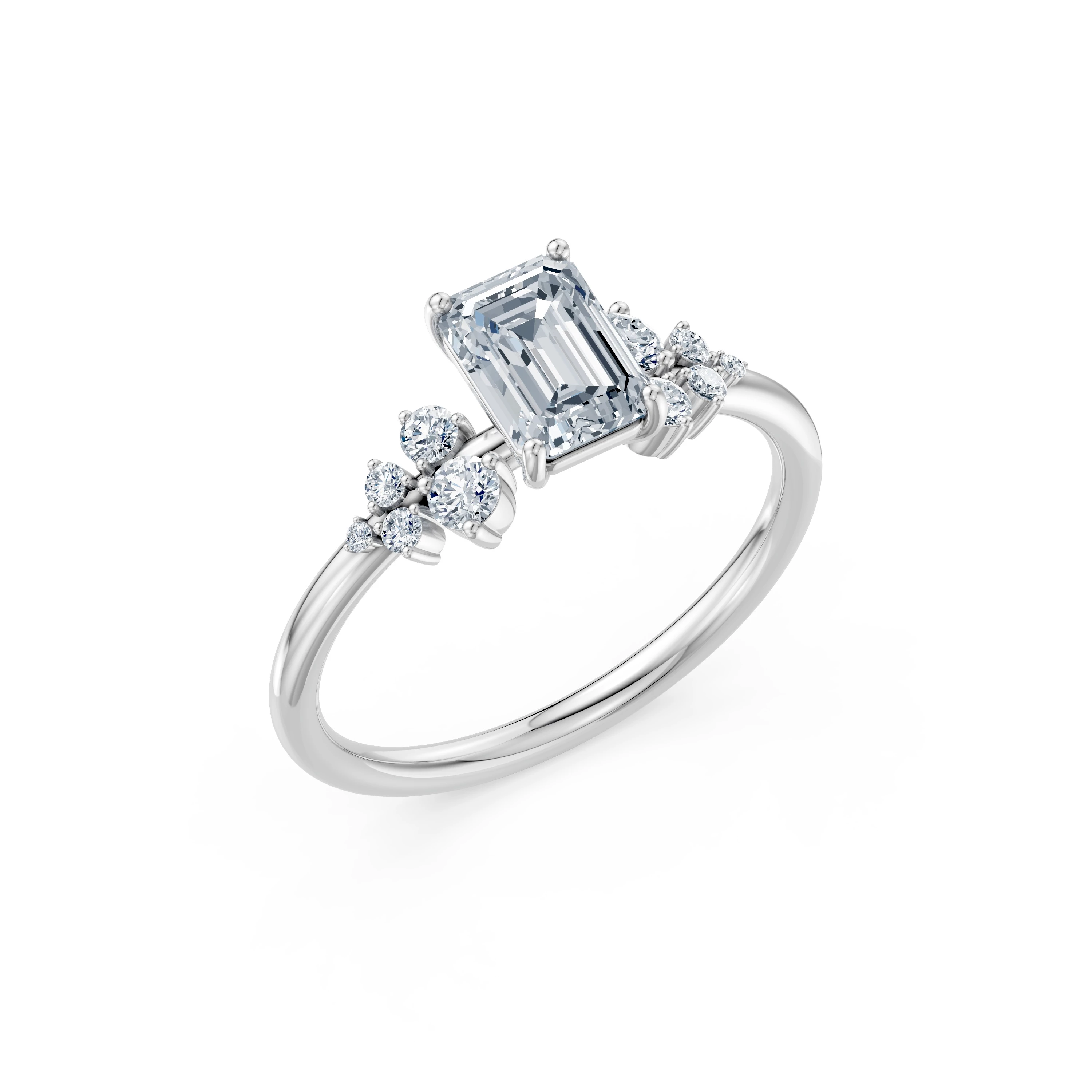 Bague Bonheur Sacré Solitaire Éternité émeraude 1 ct — vue 1