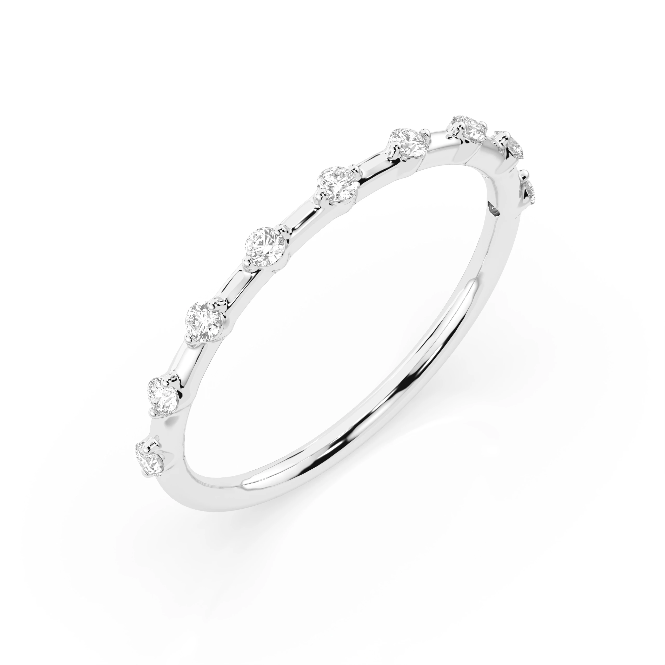 Bague Étreinte Délicate Éternité ronde 0,18 ct — vue 1