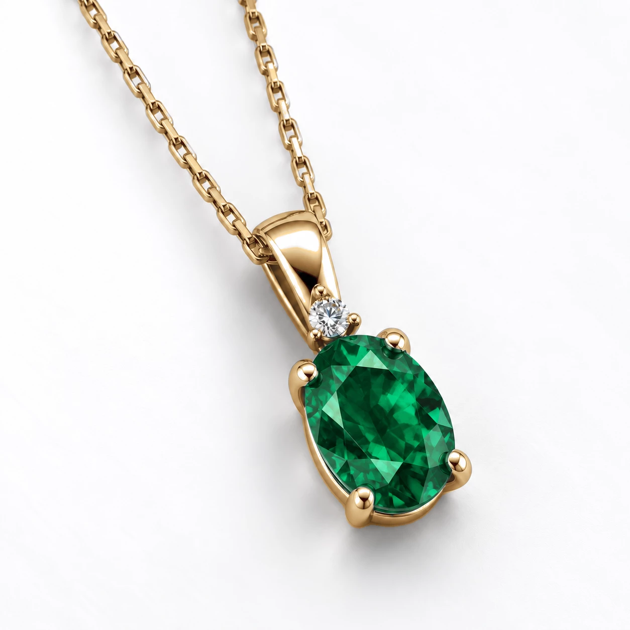 Collier Majesté Rayonnante Pierre Précieuse ovale 0,65 ct — vue 8