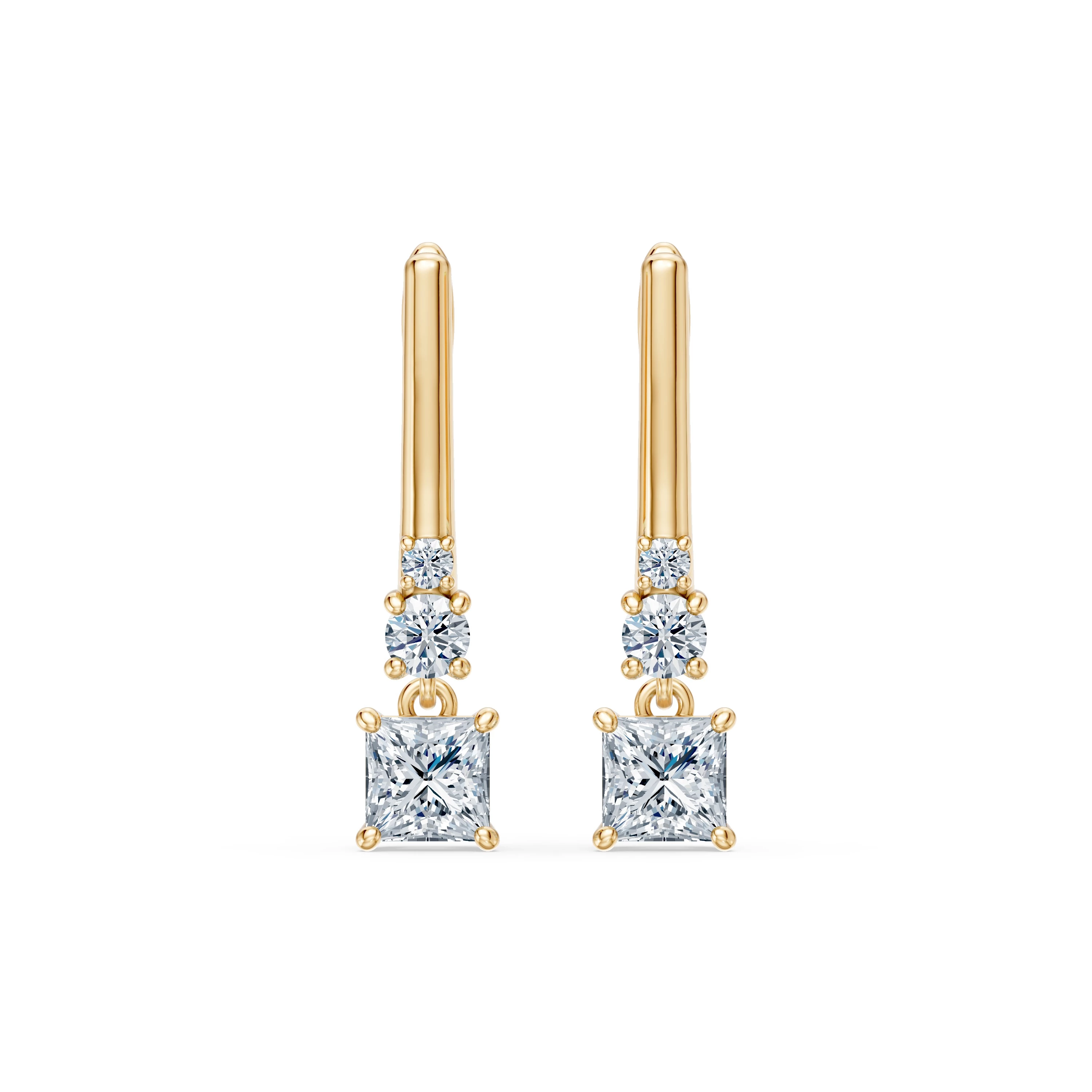 Boucles d'oreilles Charme Infini Solitaire Éternité princesse 0,8 ct — vue 4