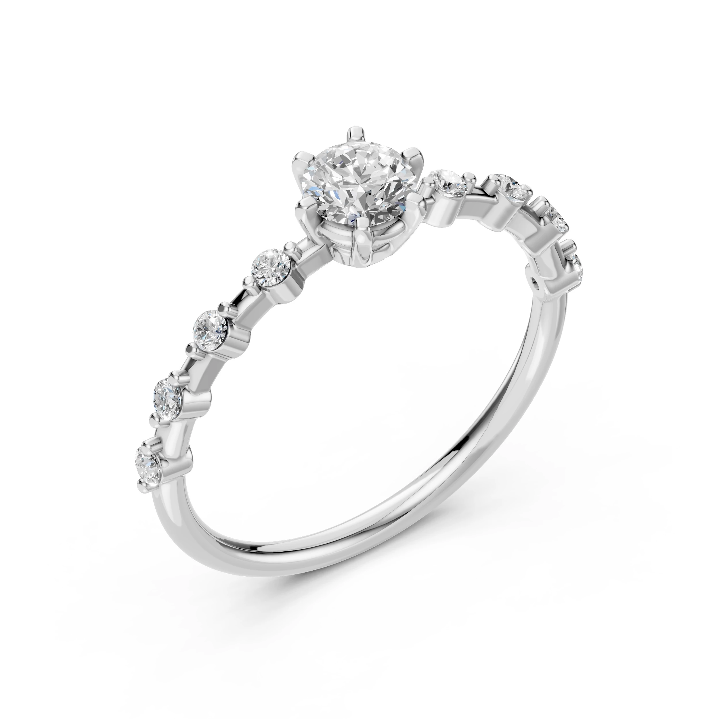 Bague Flamme Divine Solitaire Éternité ronde 0,4 ct · 4,7 mm — vue 1
