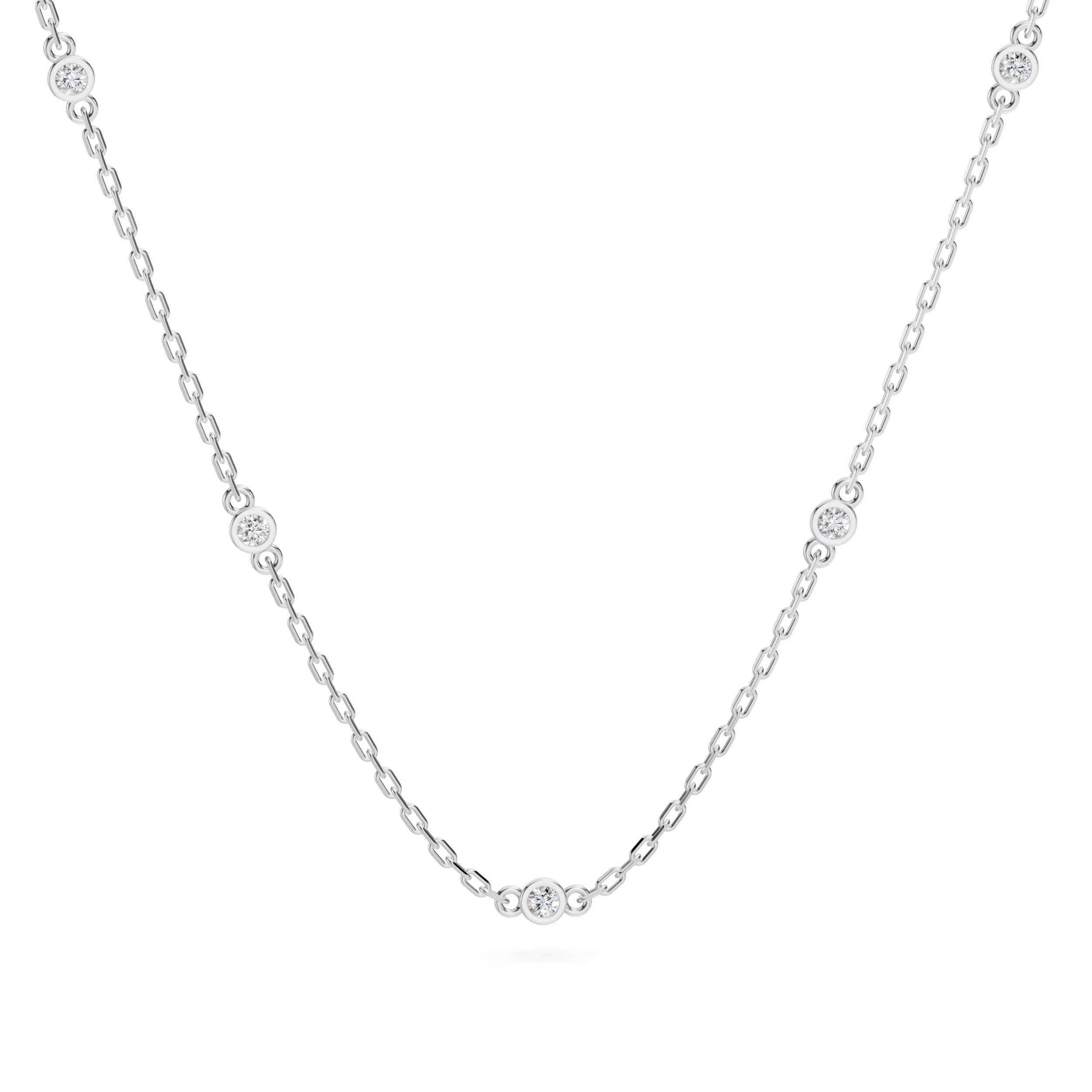 Collier Voile Éternel Minimalisme ronde 0,07 ct — vue 1