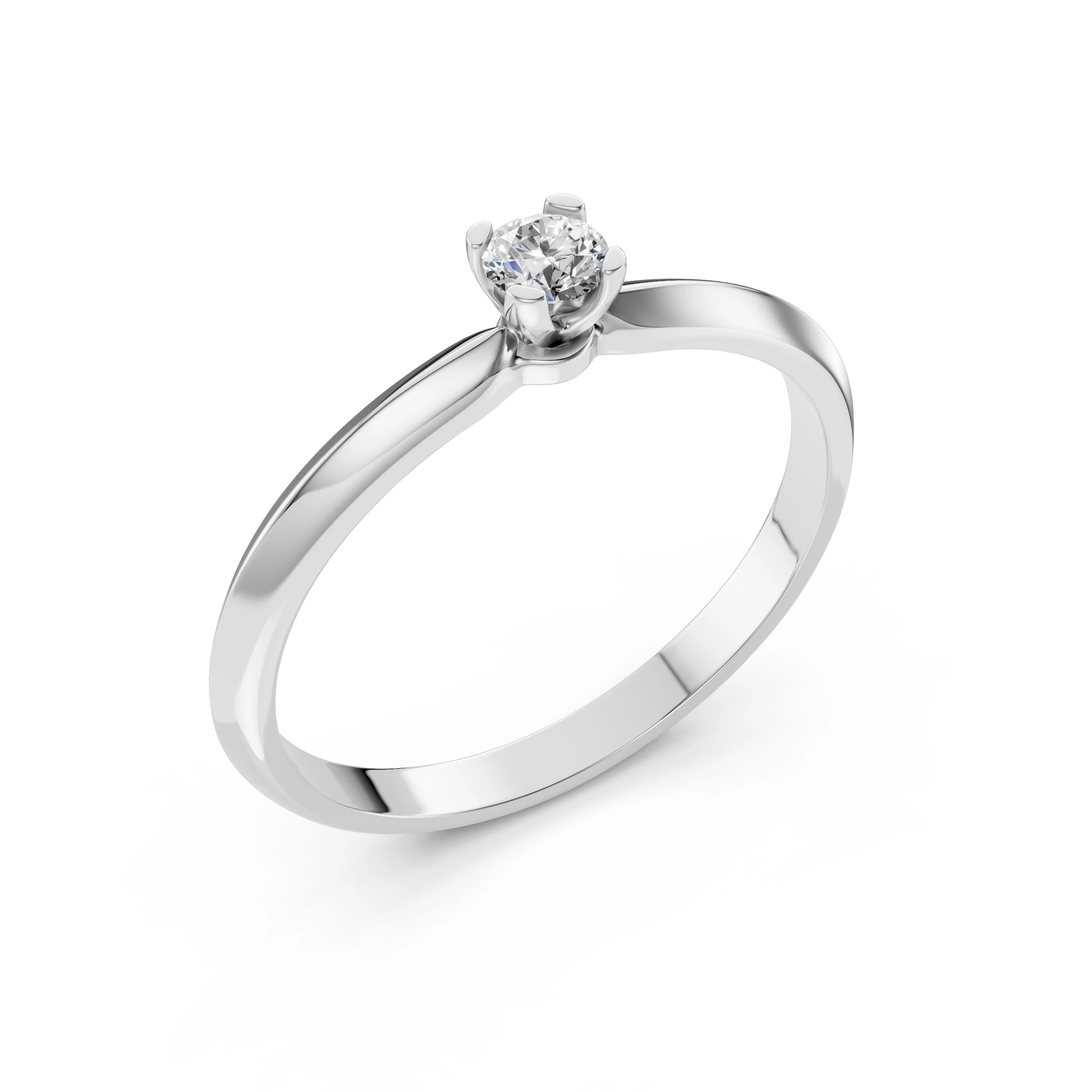 Bague Trône Précieux Solitaire ronde 0,15 ct · 3,4 mm — vue 1