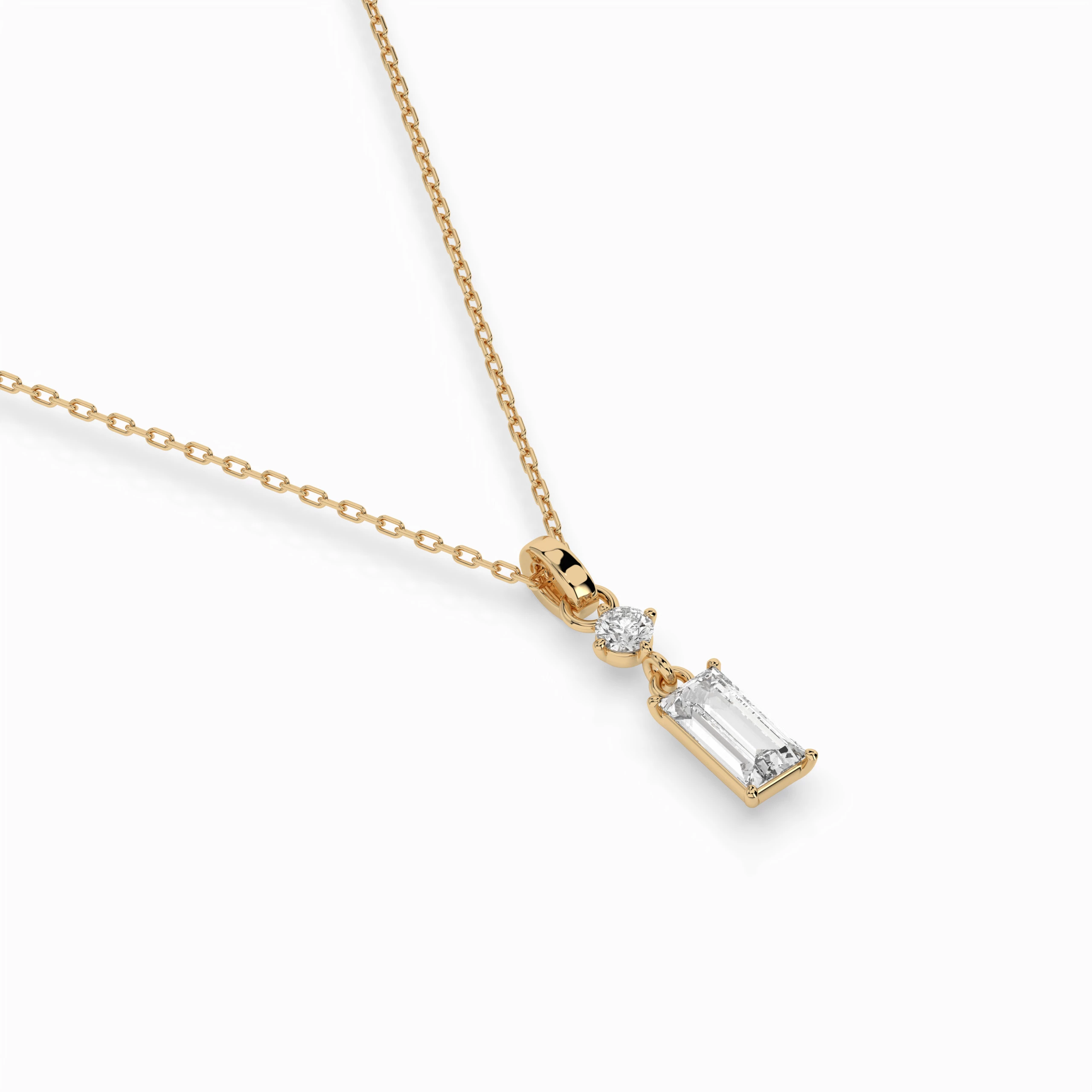 Collier Éclipse Mystérieuse Solitaire baguette 0,3 ct — vue 6