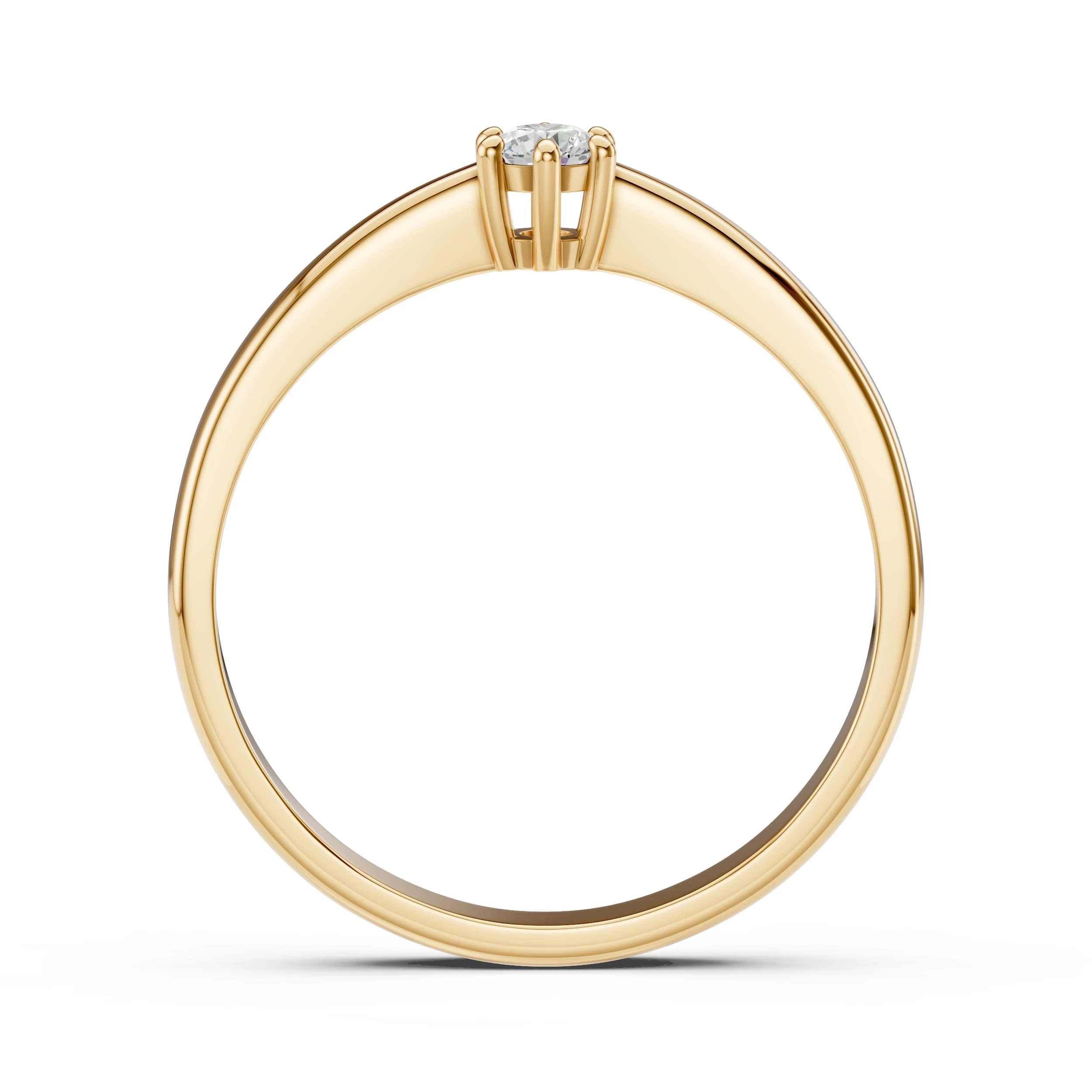 Bague Duchesse Dorée Solitaire ronde 0,1 ct · 3,0 mm — vue 5
