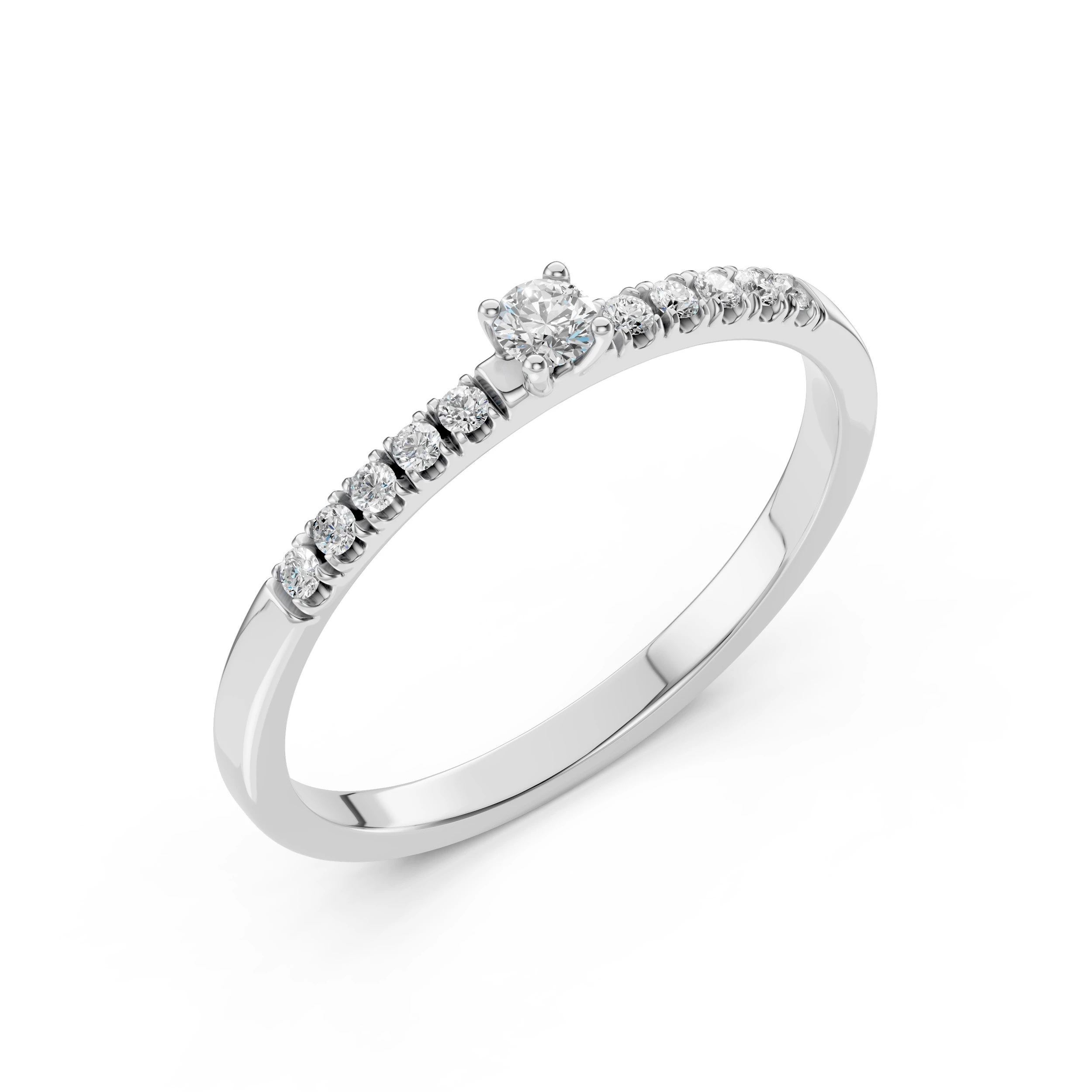 Bague Caresse Sacrée Solitaire Éternité ronde 0,07 ct · 2,6 mm — vue 1