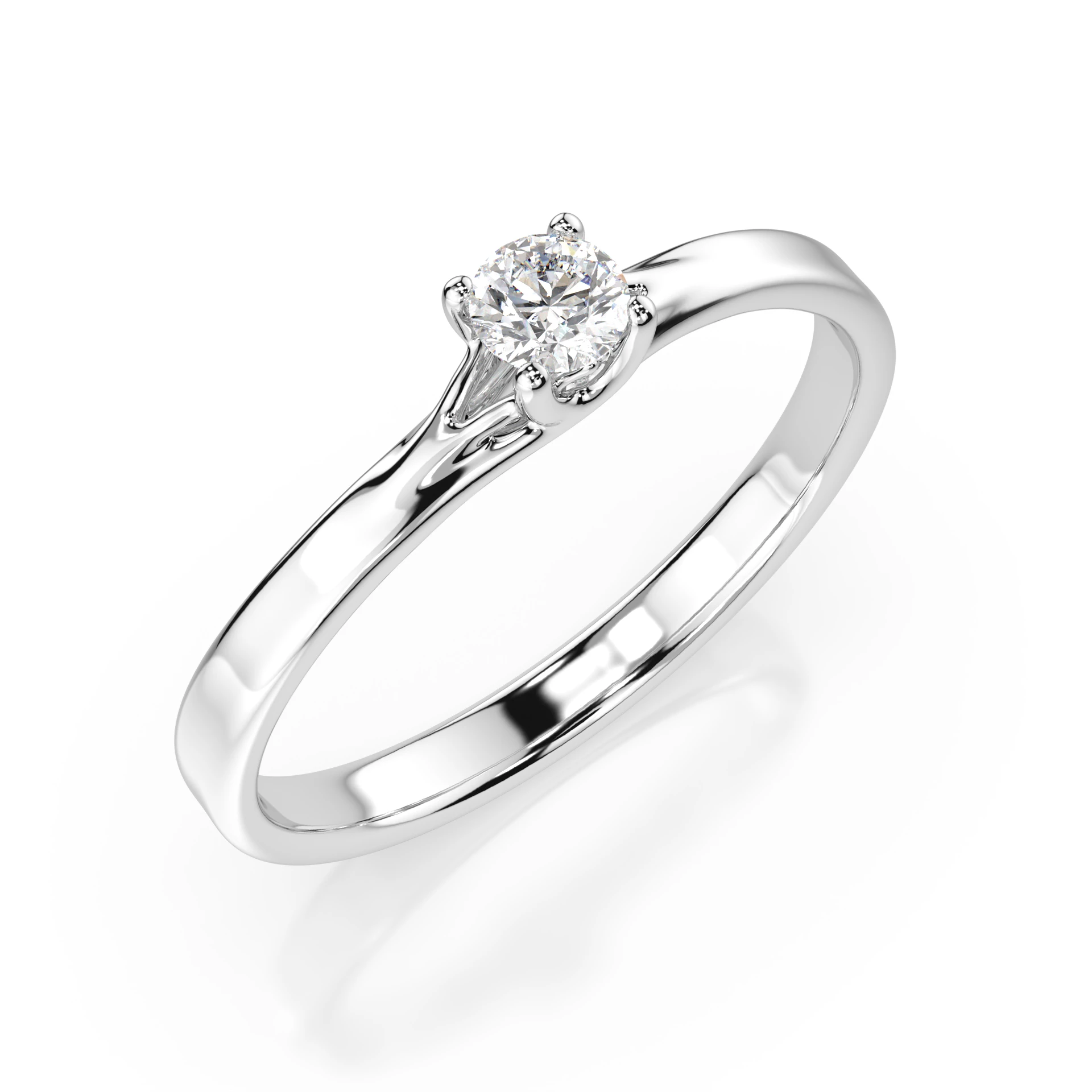 Bague Sceptre Majestueux Solitaire ronde 0,1 ct · 3,0 mm — vue 1