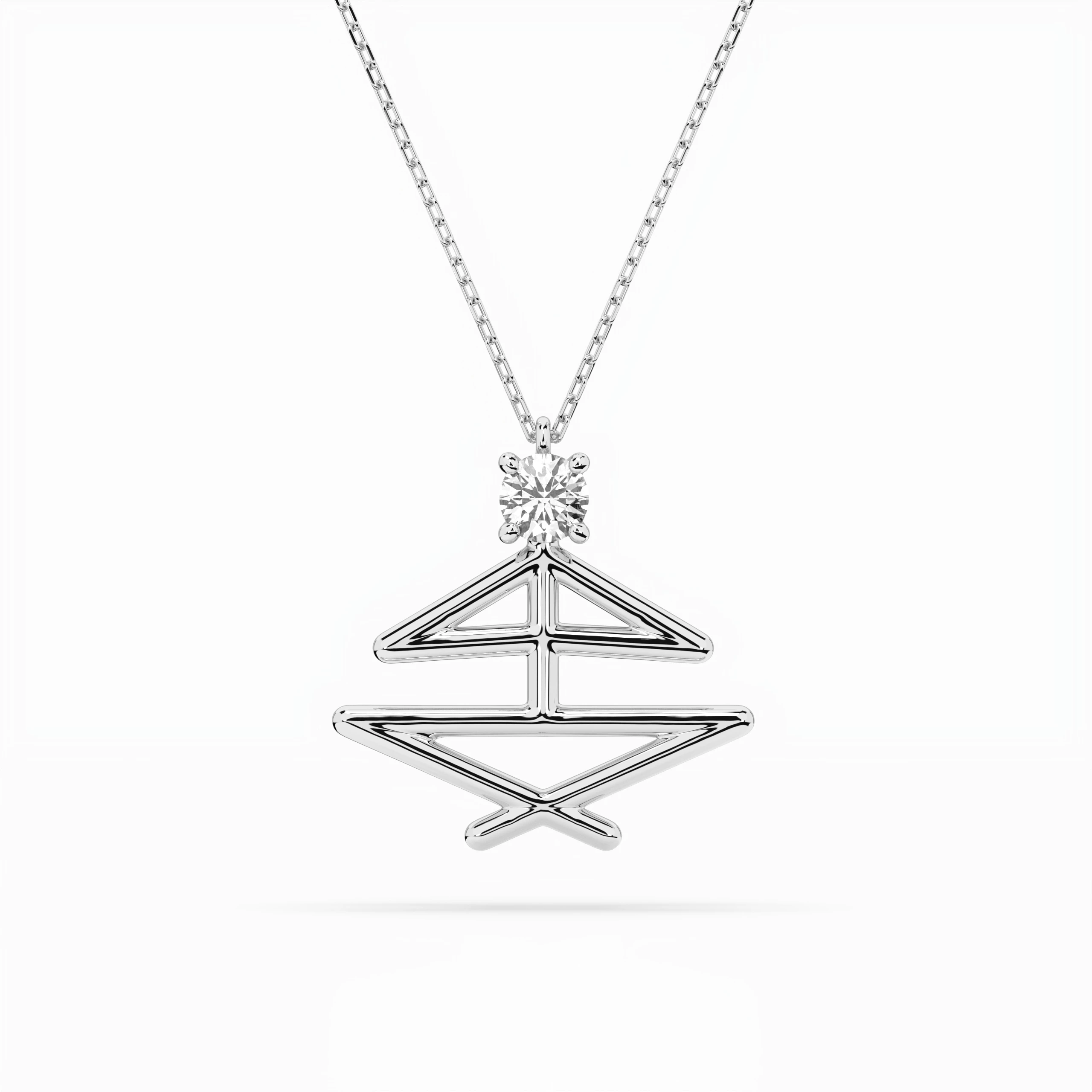 Collier Souffle Interdit Minimalisme ronde 0,1 ct — vue 1
