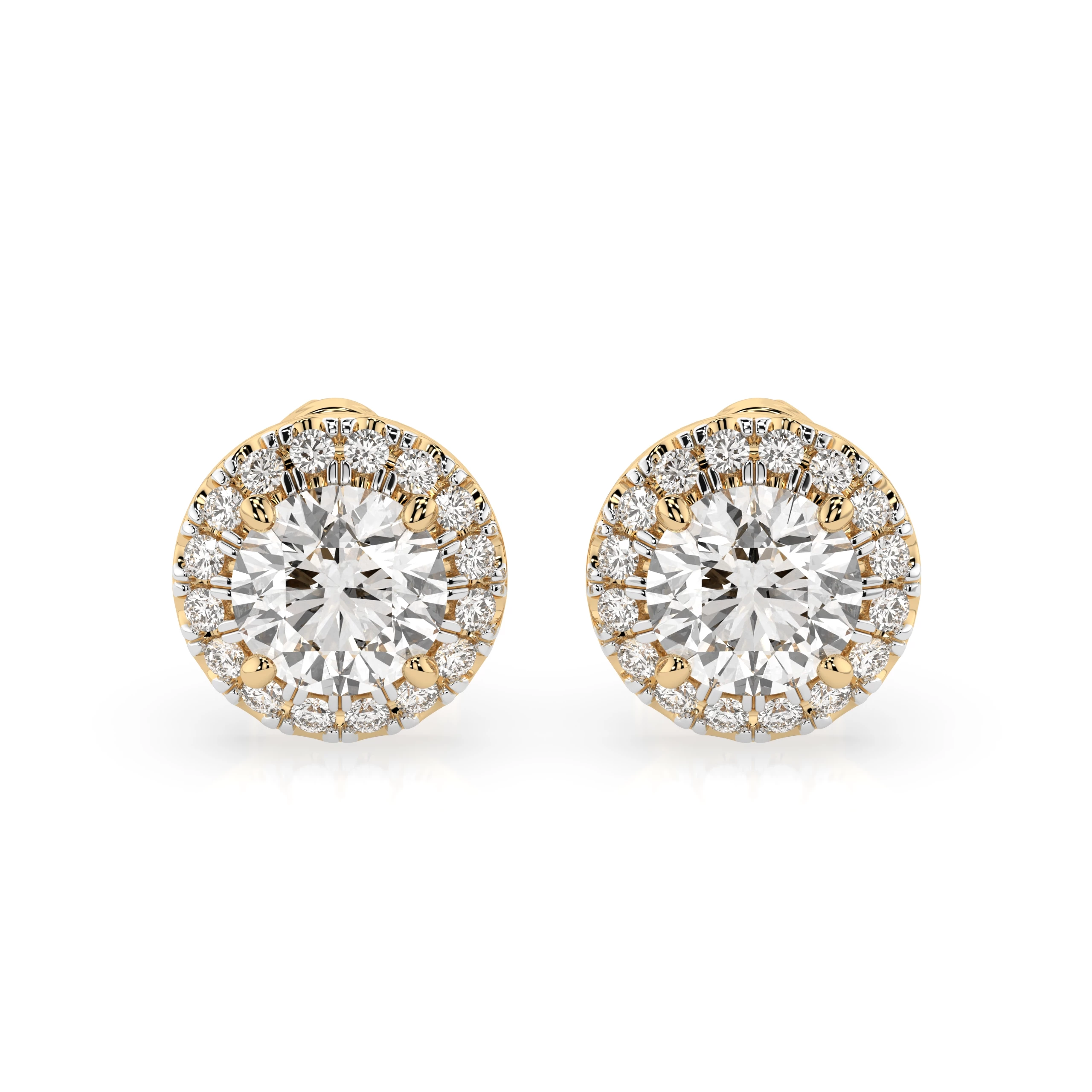 Boucles d'oreilles Cœur Délicat Solitaire Éternité ronde 1 ct · 5,1 mm — vue 4