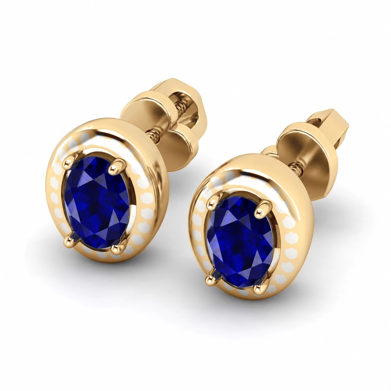 Boucles d'oreilles Voie Lactée Argentée Pierre Précieuse ovale 1,12 ct — vue 9