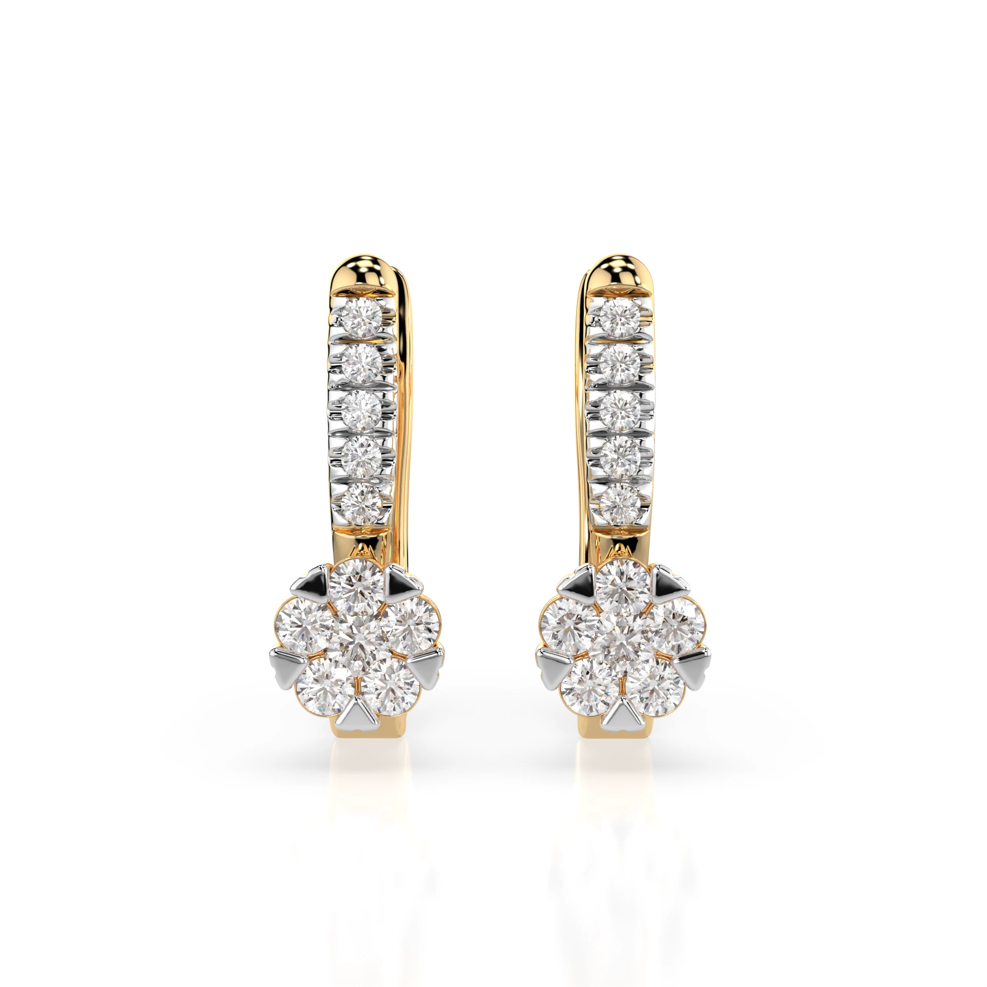 Boucles d'oreilles Comète Lumineuse Illusion ronde 0,06 ct — vue 4