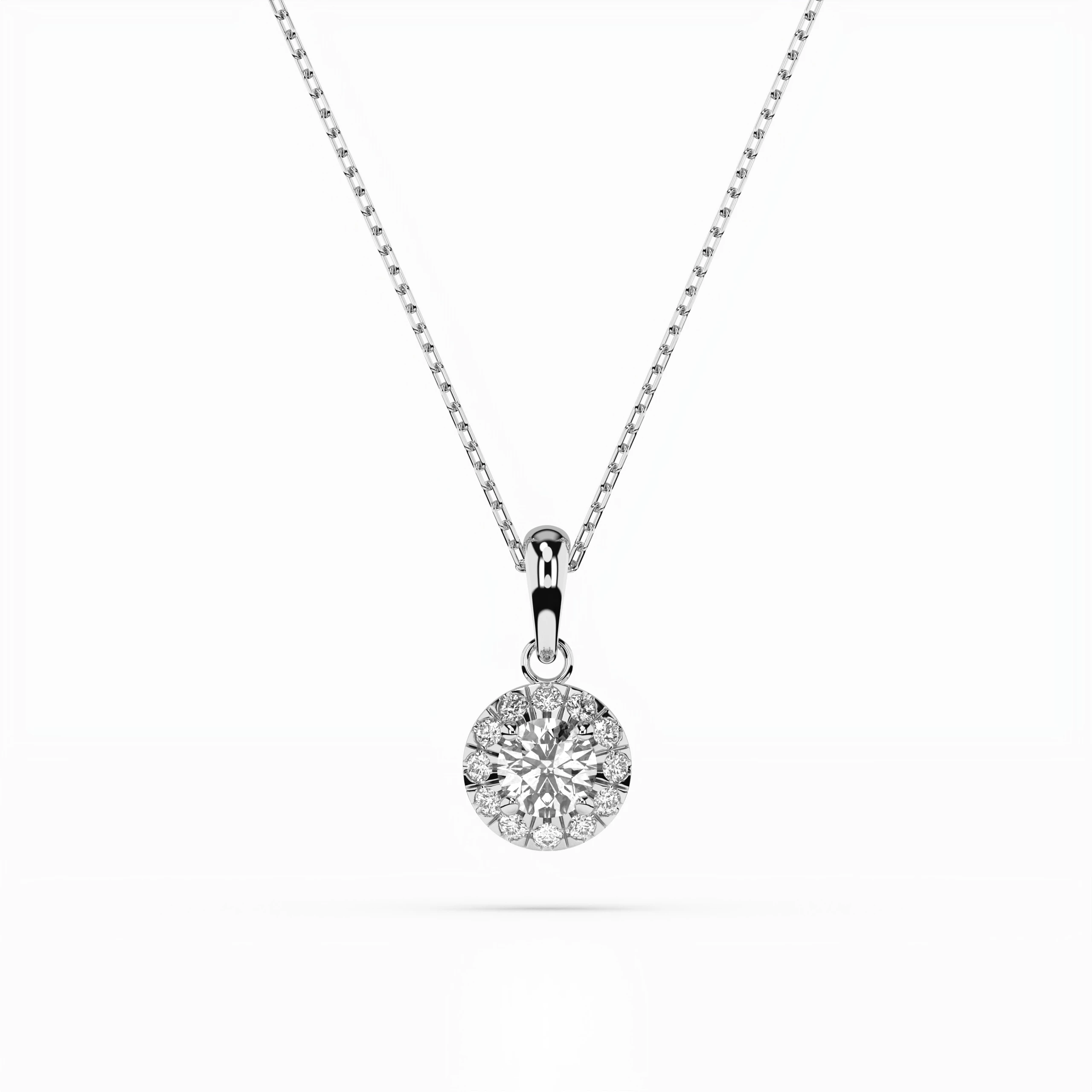 Collier Charme Précieux Solitaire Éternité ronde 0,2 ct · 3,7 mm — vue 1