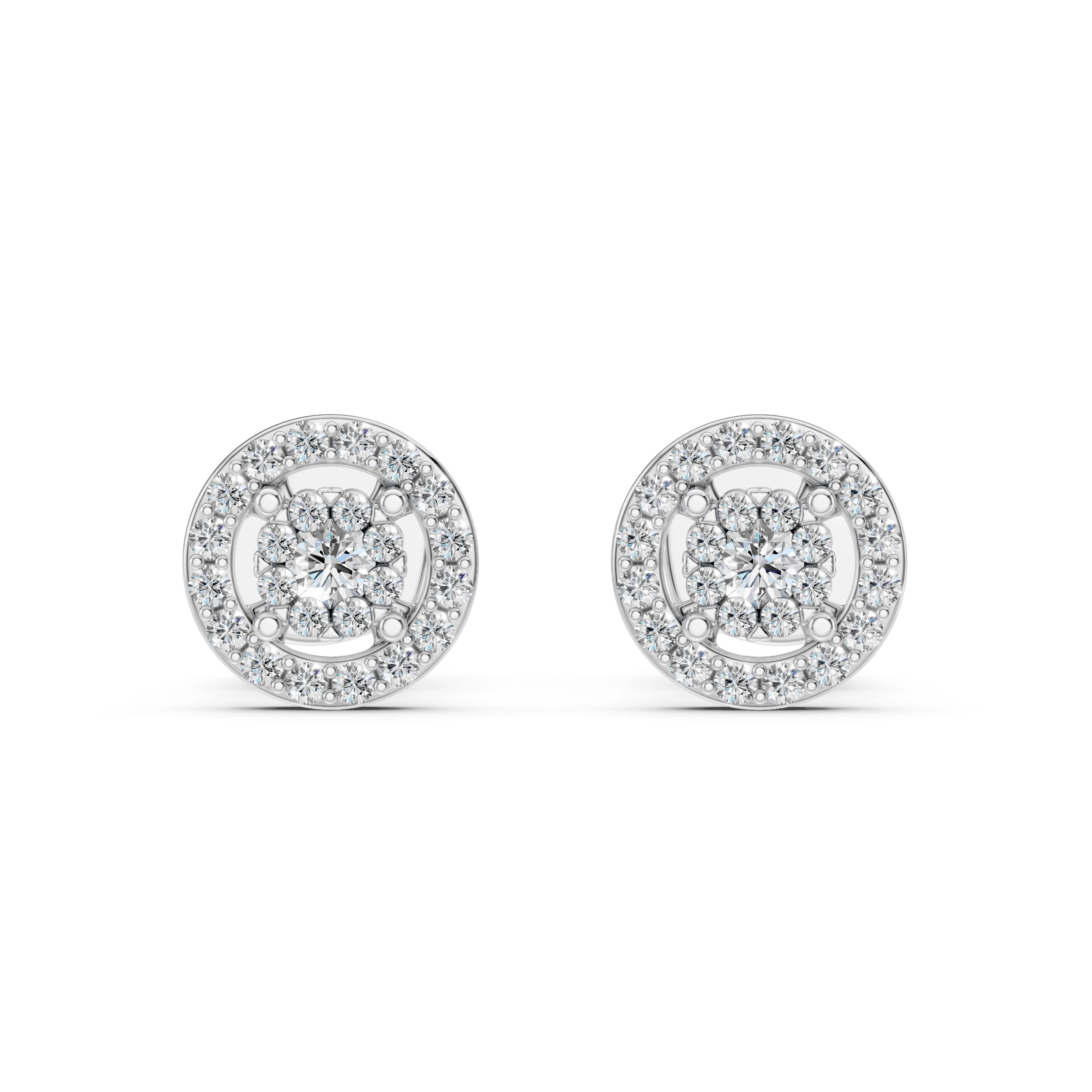 Boucles d'oreilles Astre Étoilé Illusion ronde 0,06 ct — vue 1