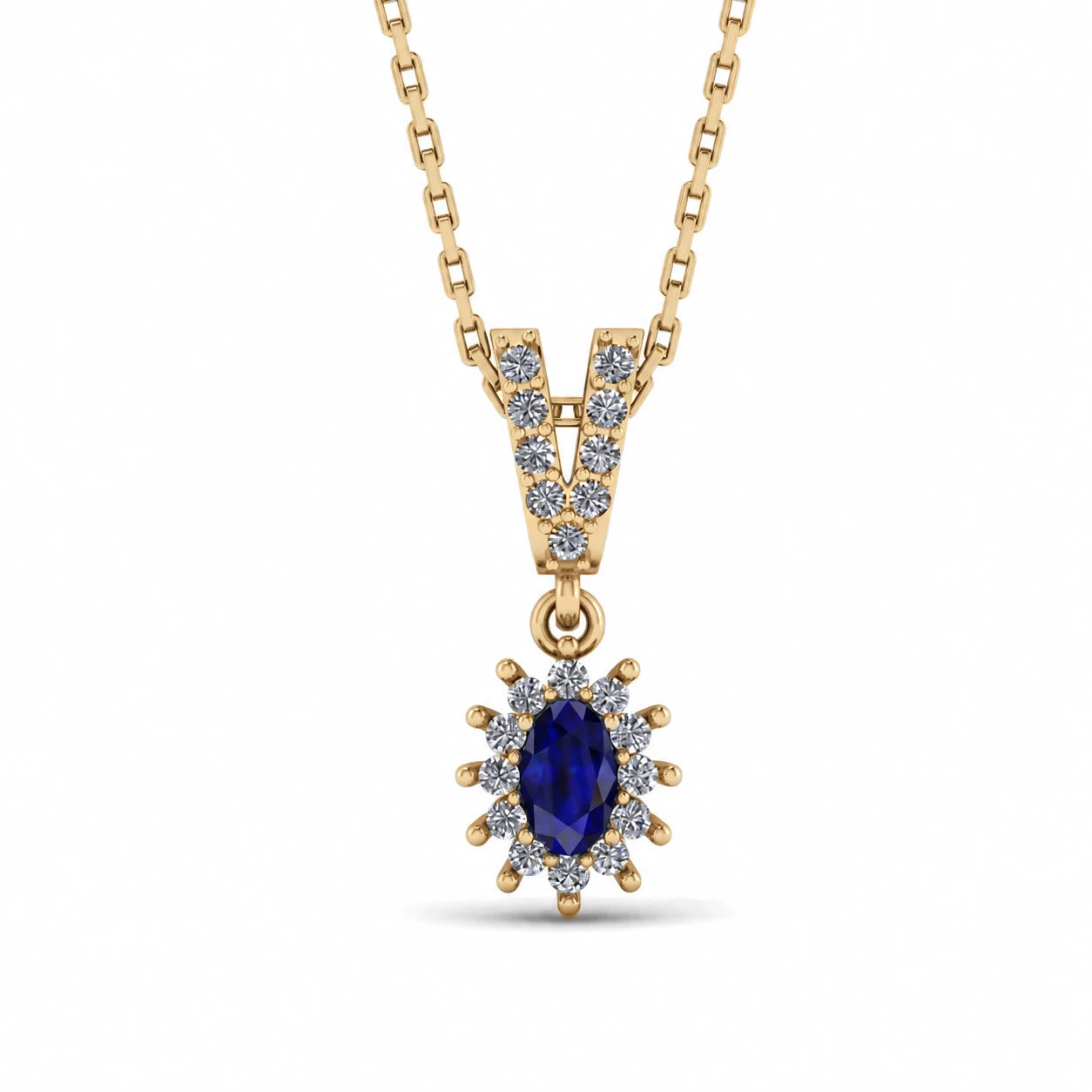 Collier Astre Doré Pierre Précieuse ovale 0,31 ct — vue 7