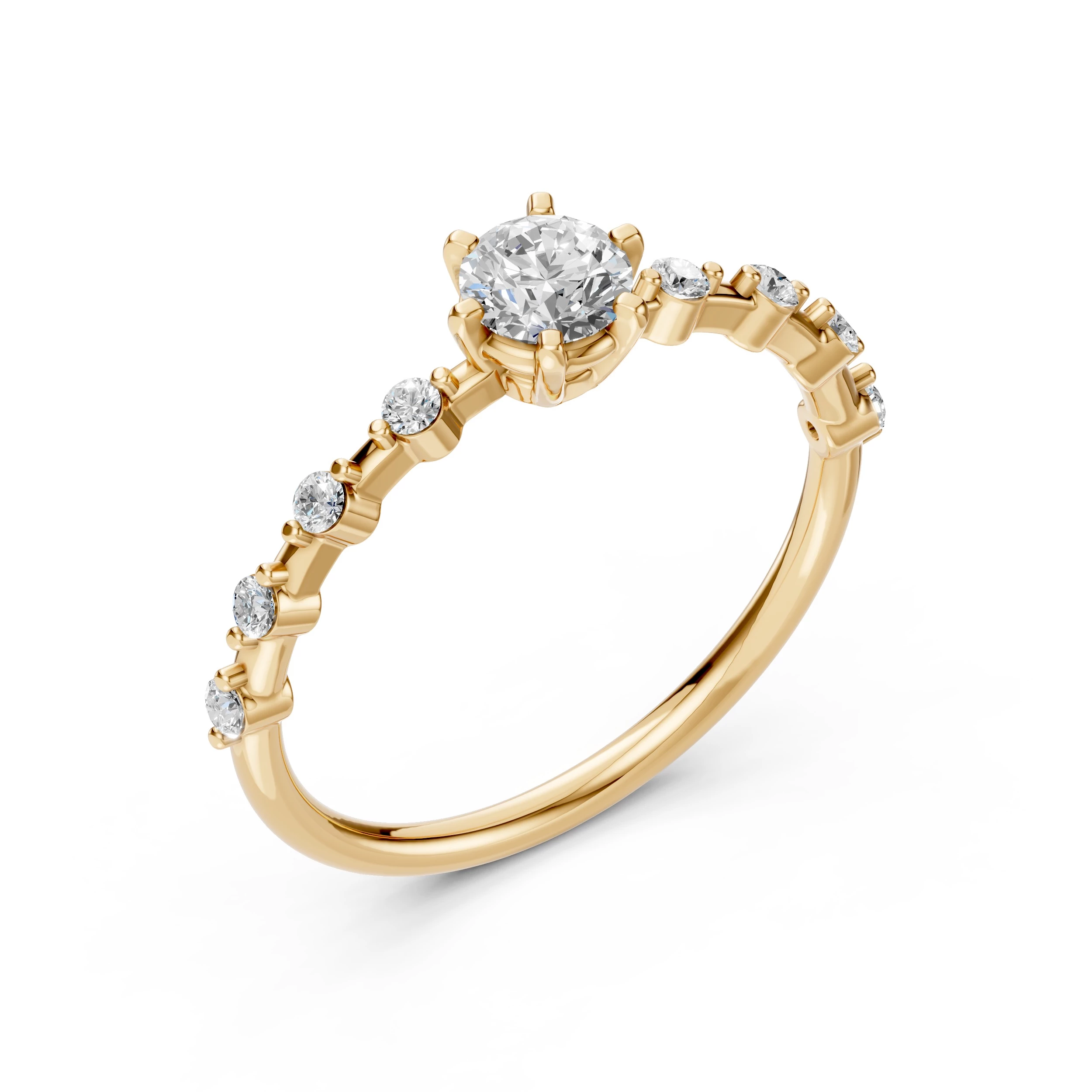 Bague Flamme Divine Solitaire Éternité ronde 0,4 ct · 4,7 mm — vue 4