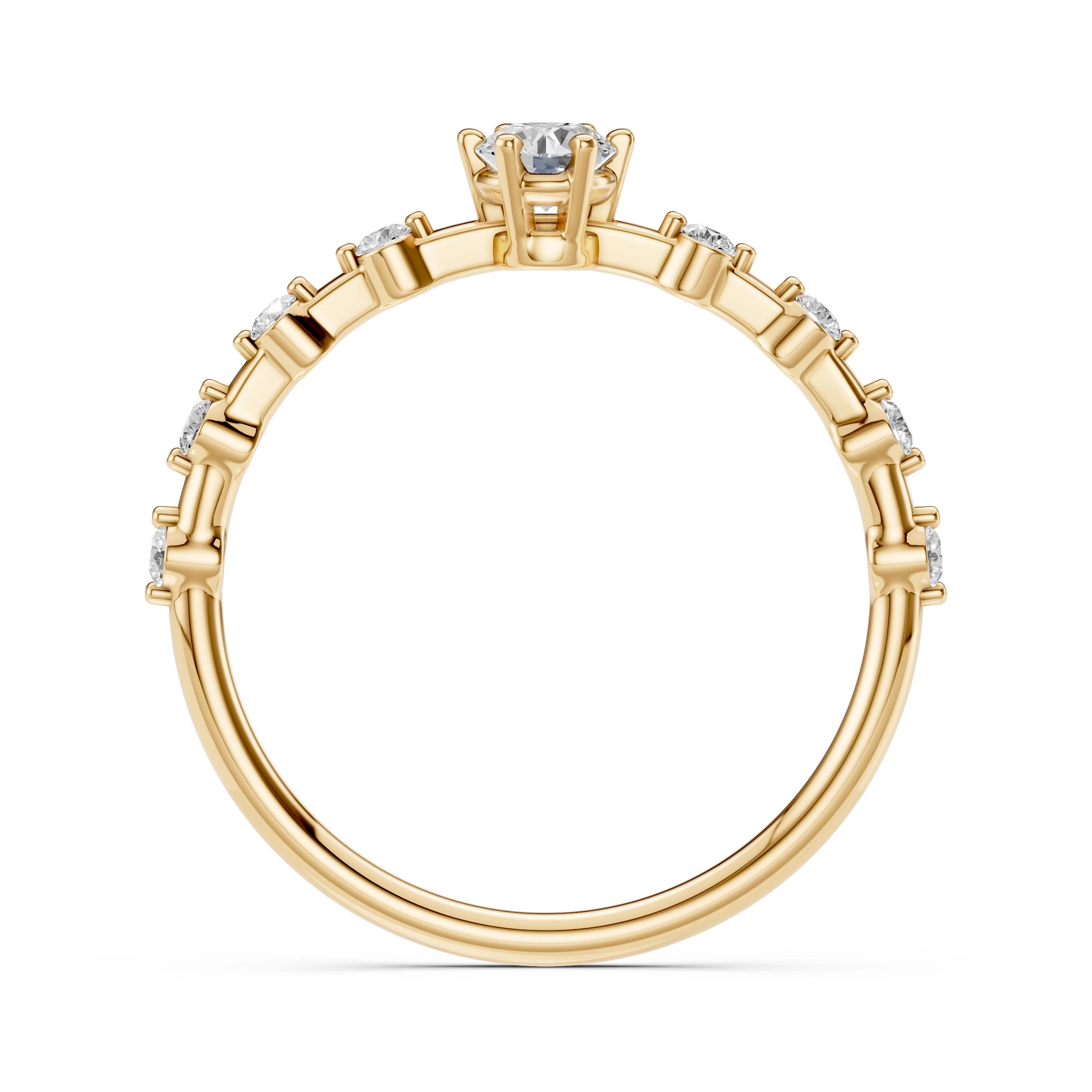 Bague Tendresse Précieuse Solitaire Éternité ronde 0,2 ct · 3,7 mm — vue 5