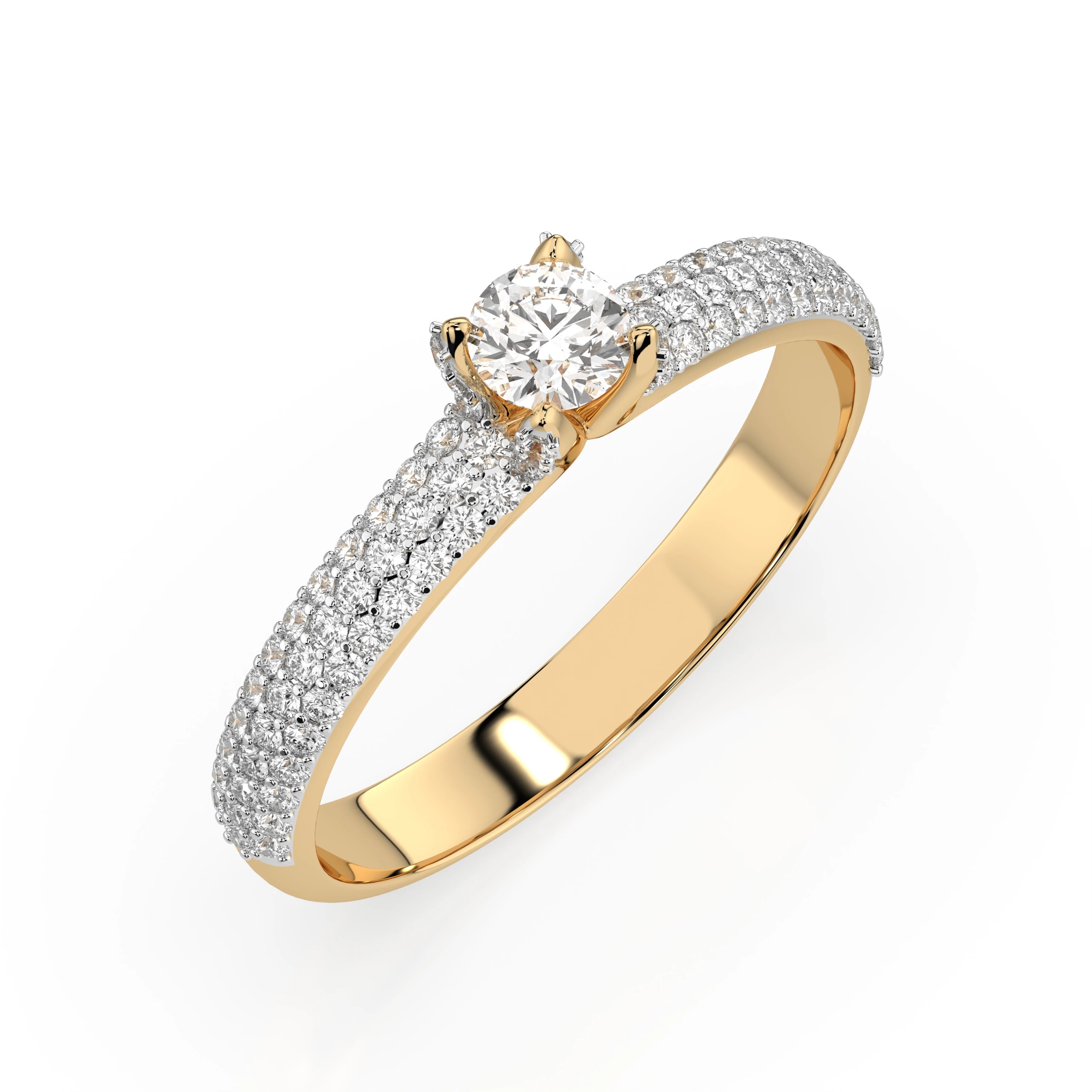 Bague Amour de Diamant Solitaire Éternité ronde 0,17 ct — vue 4