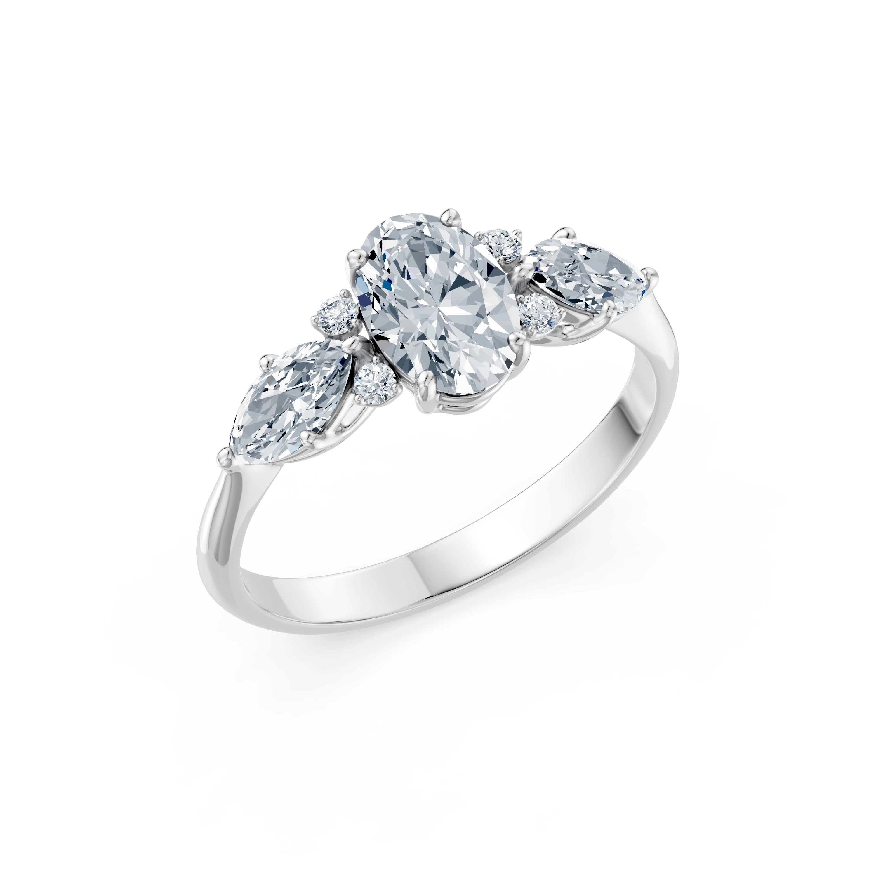 Bague Vœu Radieux Solitaire Éternité ovale 1 ct — vue 1