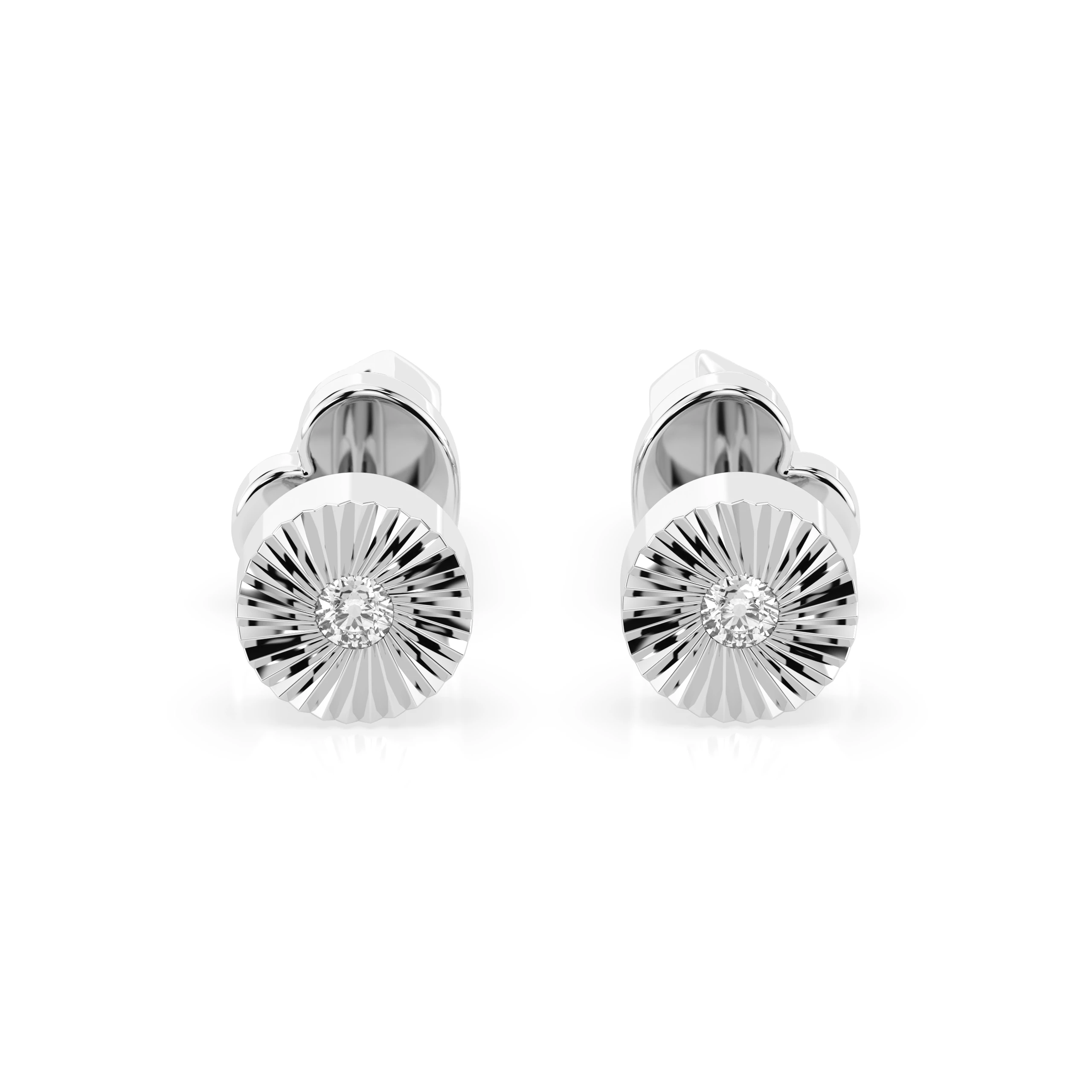Boucles d'oreilles Élégance Sublime Minimalisme ronde 0,04 ct — vue 1