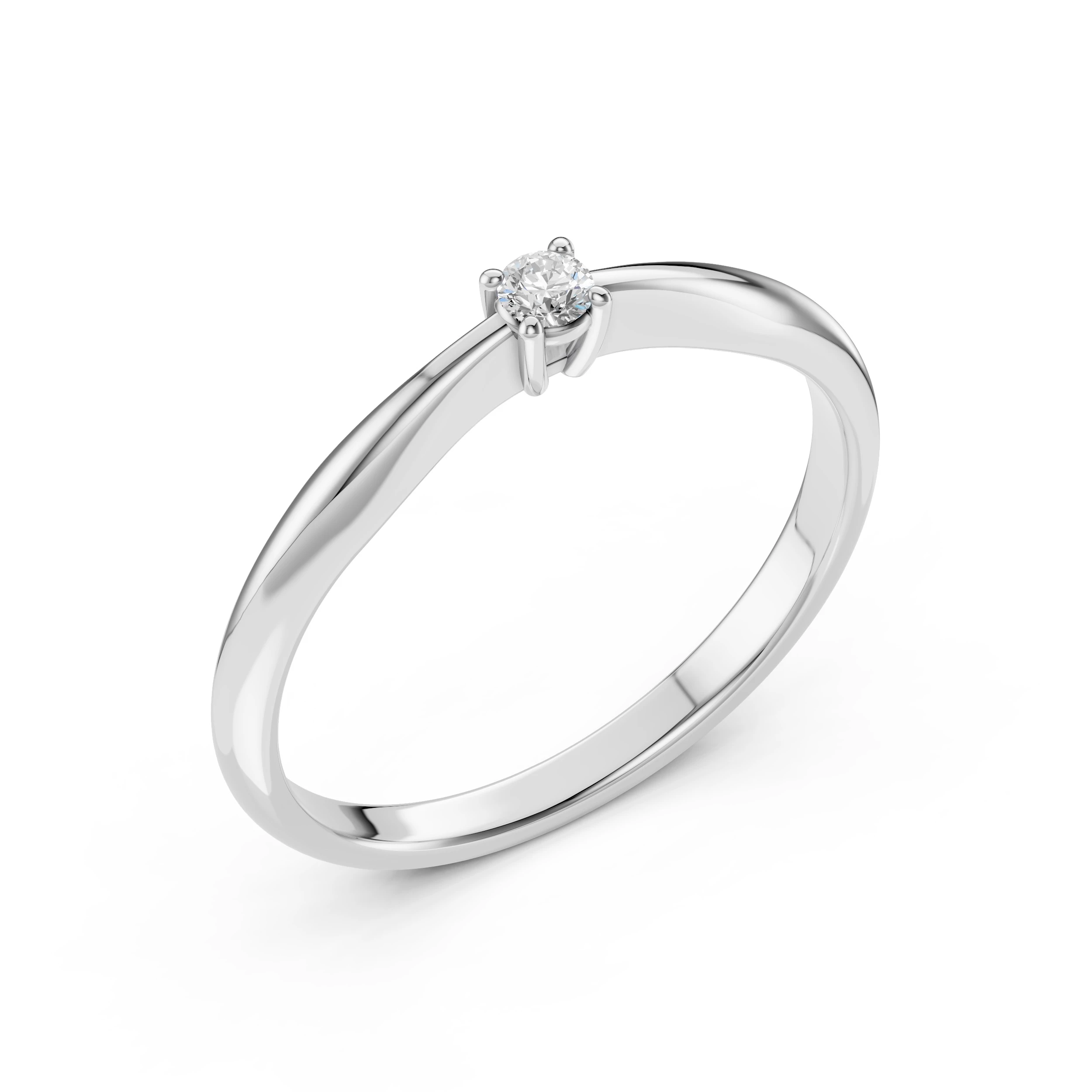 Bague Dynastie Précieuse Solitaire ronde 0,06 ct · 2,5 mm — vue 1