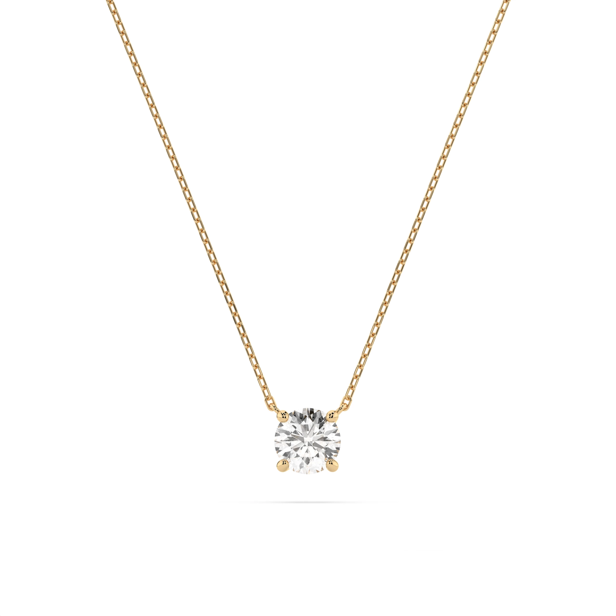 Collier Voie Lactée Dorée Solitaire ronde 0,5 ct · 5,1 mm — vue 6