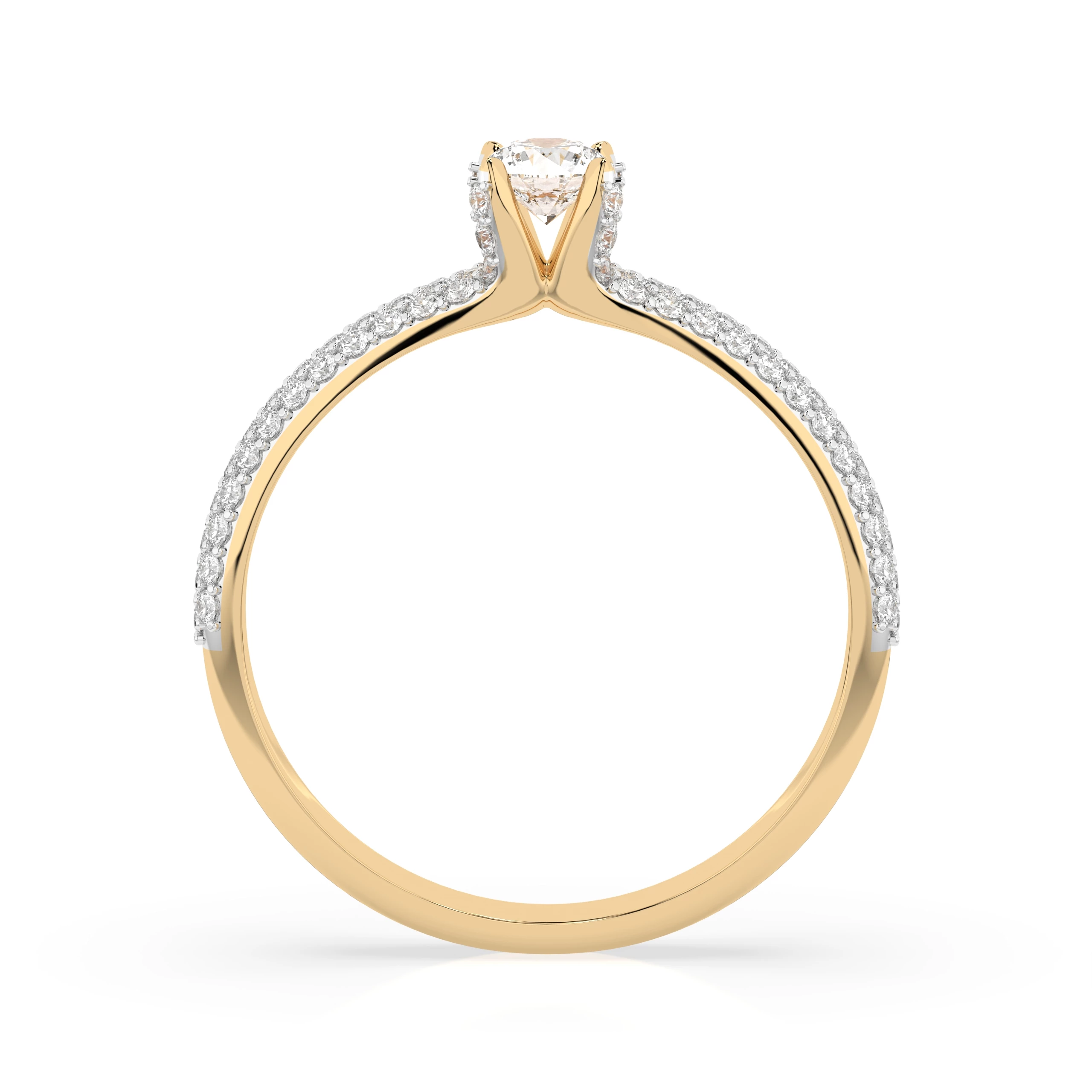 Bague Amour de Diamant Solitaire Éternité ronde 0,17 ct — vue 5