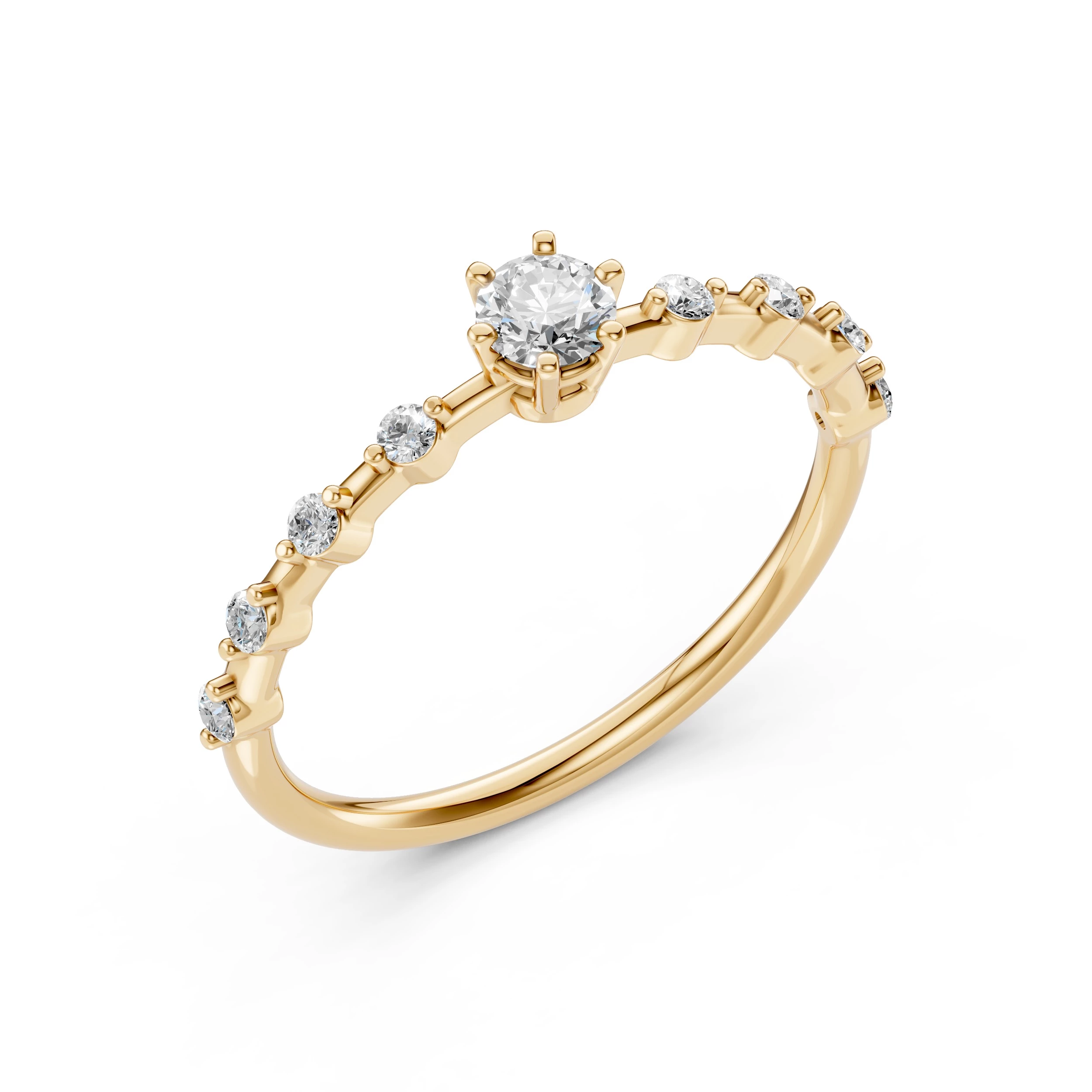 Bague Tendresse Précieuse Solitaire Éternité ronde 0,2 ct · 3,7 mm — vue 4