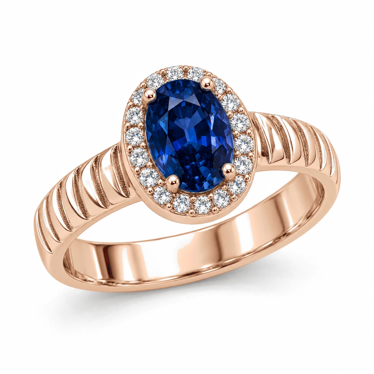 Bague Lune Lumineuse Pierre Précieuse ovale 0,56 ct — vue 1