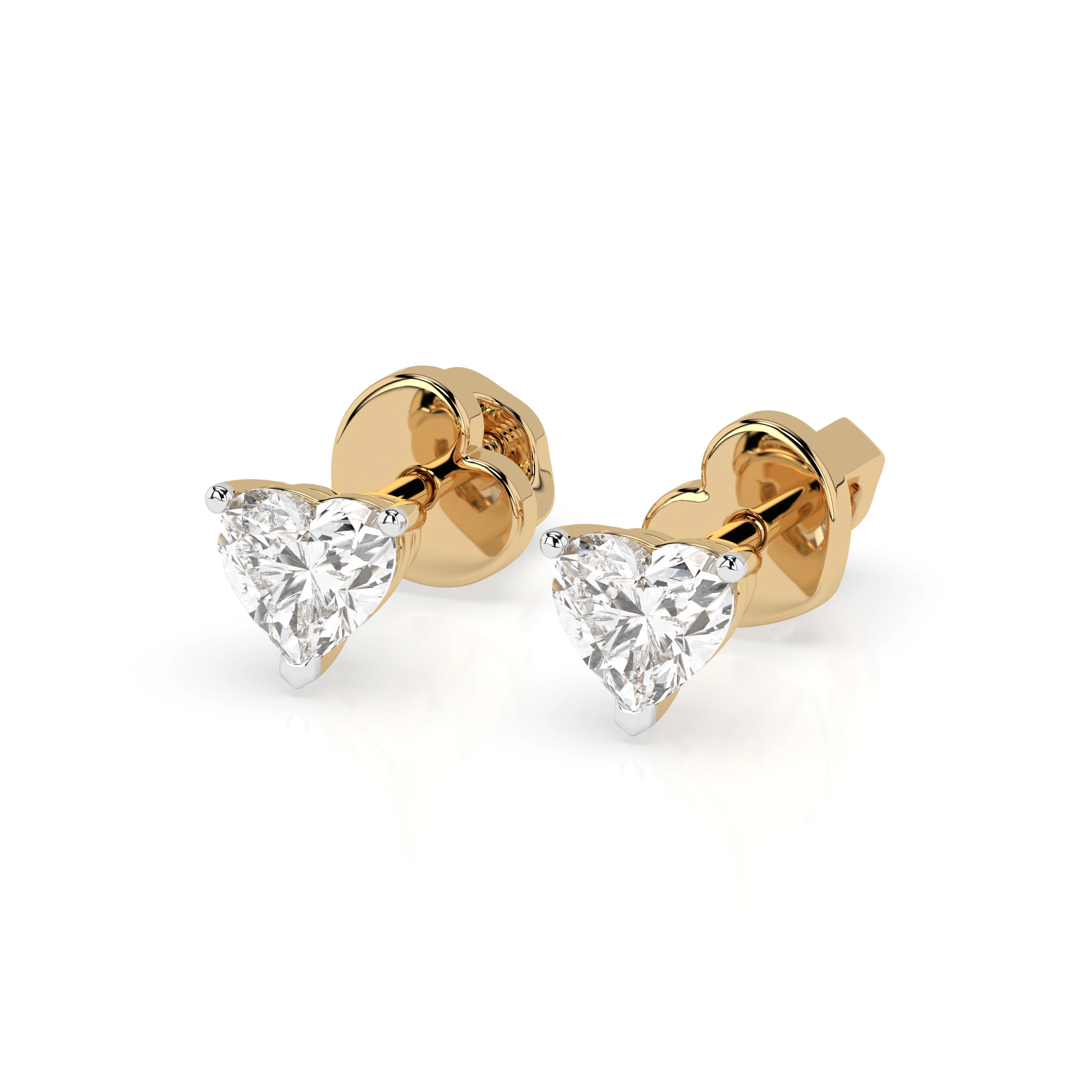 Boucles d'oreilles Ciel Mystérieux Solitaire avec fermoir papillon cœur 0,6 ct — vue 5
