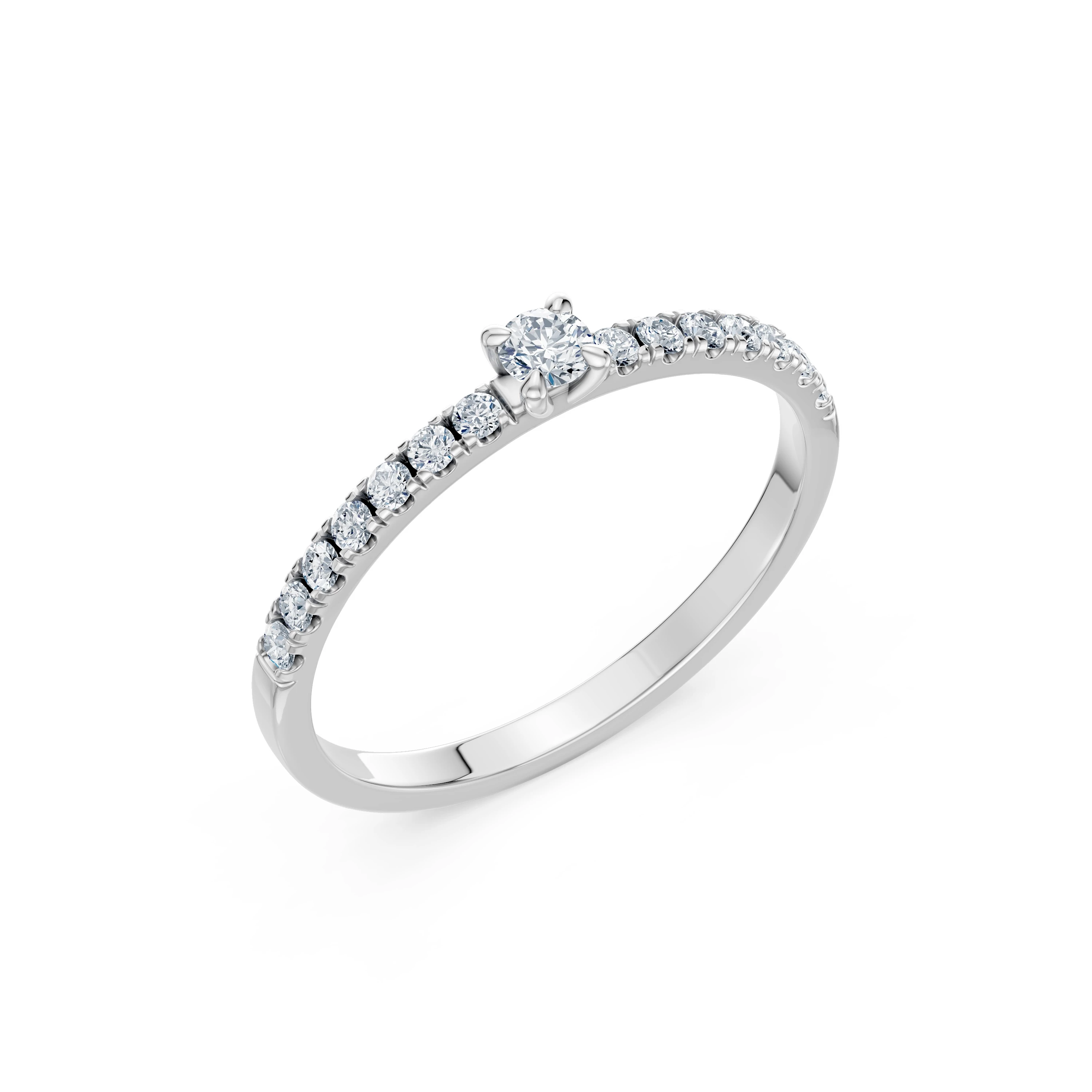 Bague Serment Sacré Solitaire Éternité 0,09 ct · 2,8 mm — vue 1