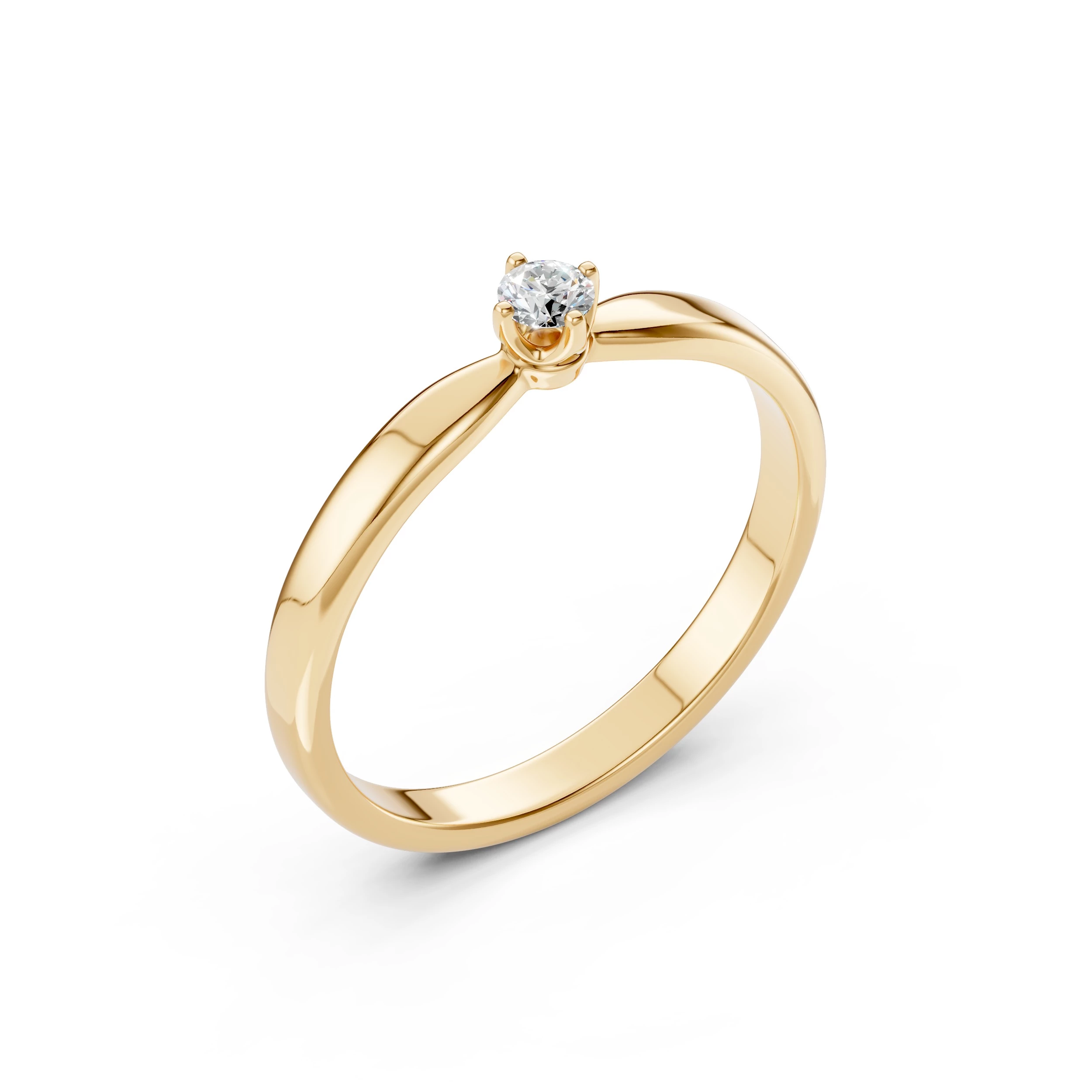 Bague Princesse Éblouissante Solitaire ronde 0,1 ct · 3,0 mm — vue 4