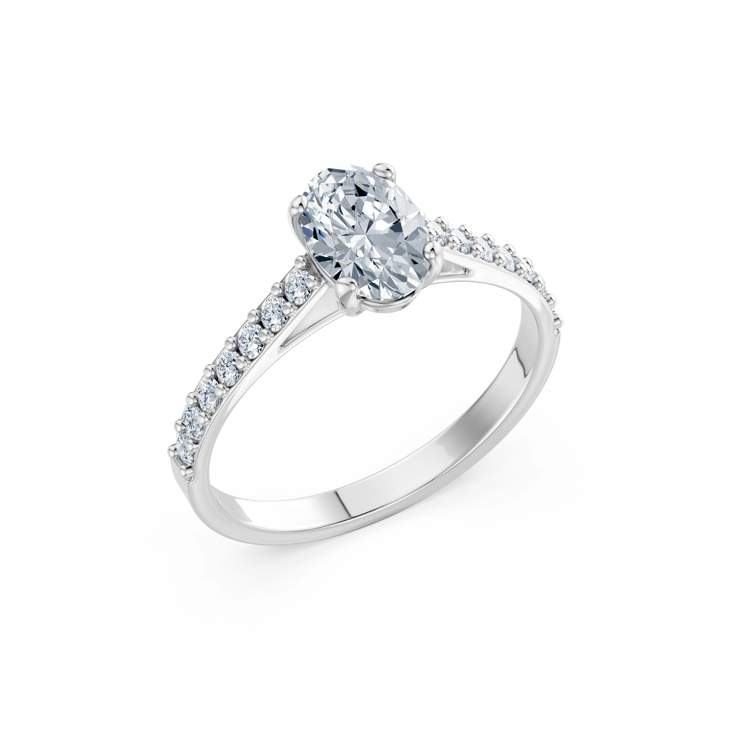 Bague Tendresse Lumineuse Solitaire Éternité ovale 1 ct — vue 1
