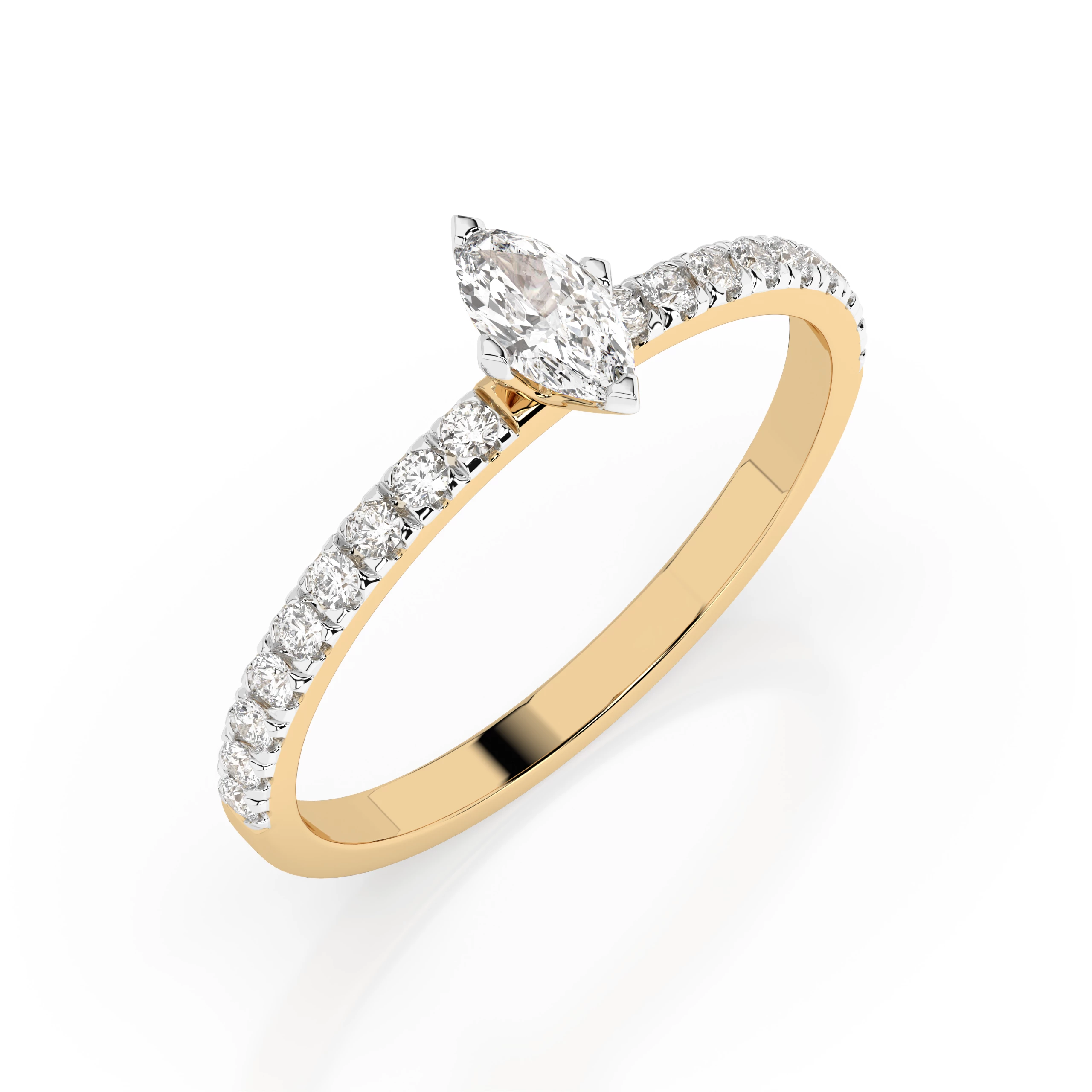 Bague Harmonie Intemporelle Solitaire Éternité marquise 0,1 ct — vue 4