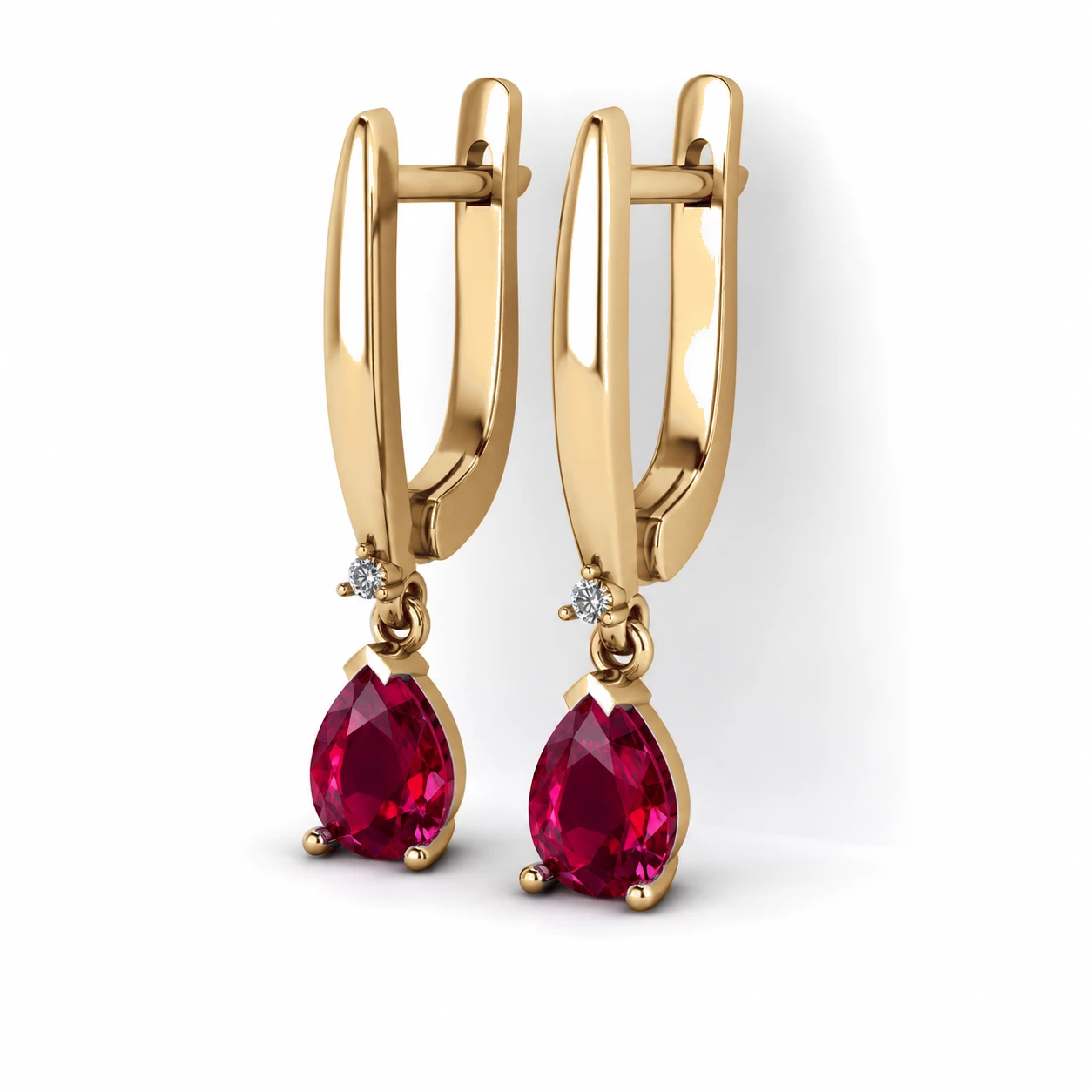 Boucles d'oreilles Flamme Sacrée Pierre Précieuse poire modifiée 1,32 ct — vue 9