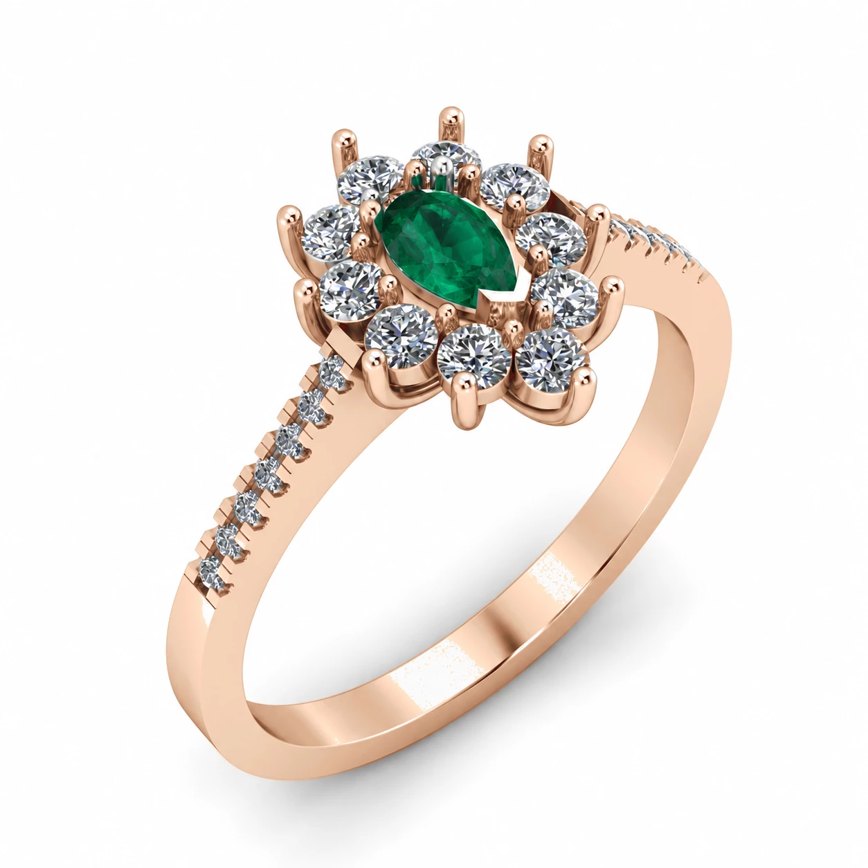 Bague Trône Radieux Pierre Précieuse poire 0,19 ct — vue 1