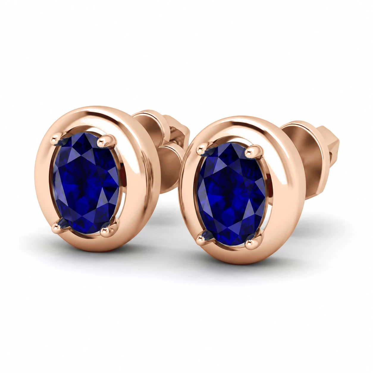 Boucles d'oreilles Voie Lactée Argentée Pierre Précieuse ovale 1,12 ct — vue 1
