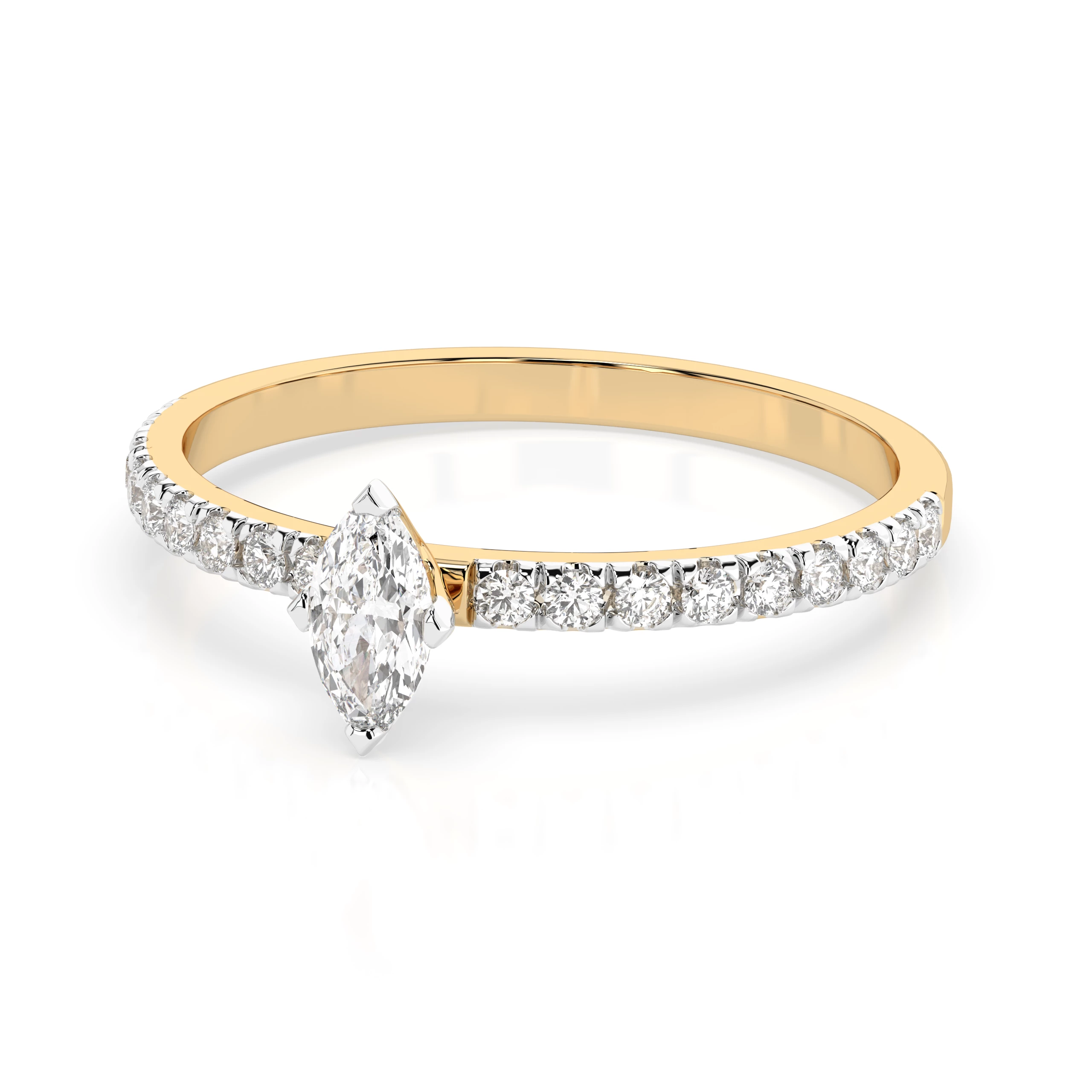 Bague Harmonie Intemporelle Solitaire Éternité marquise 0,1 ct — vue 6