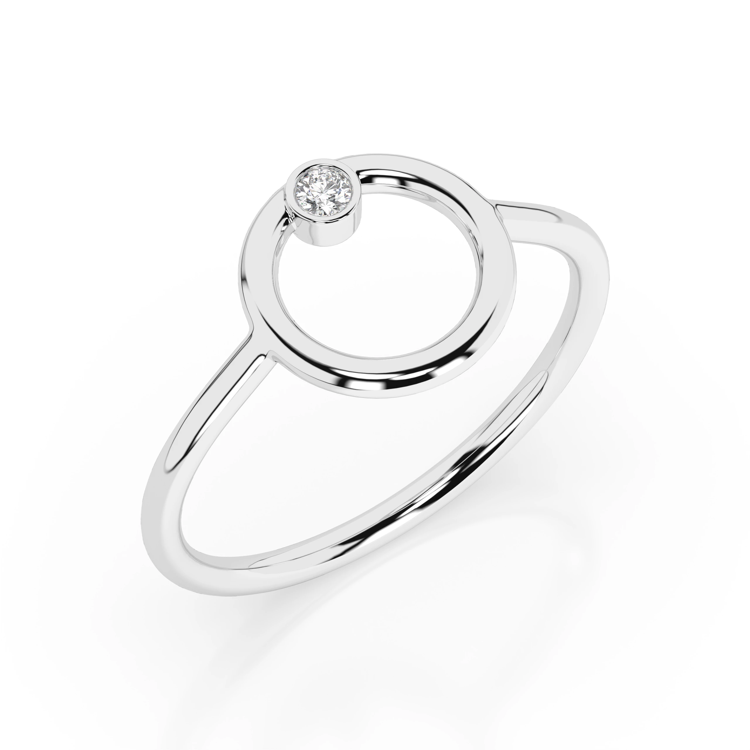 Bague Précieuse Magnifique Minimalisme ronde 0,03 ct — vue 1