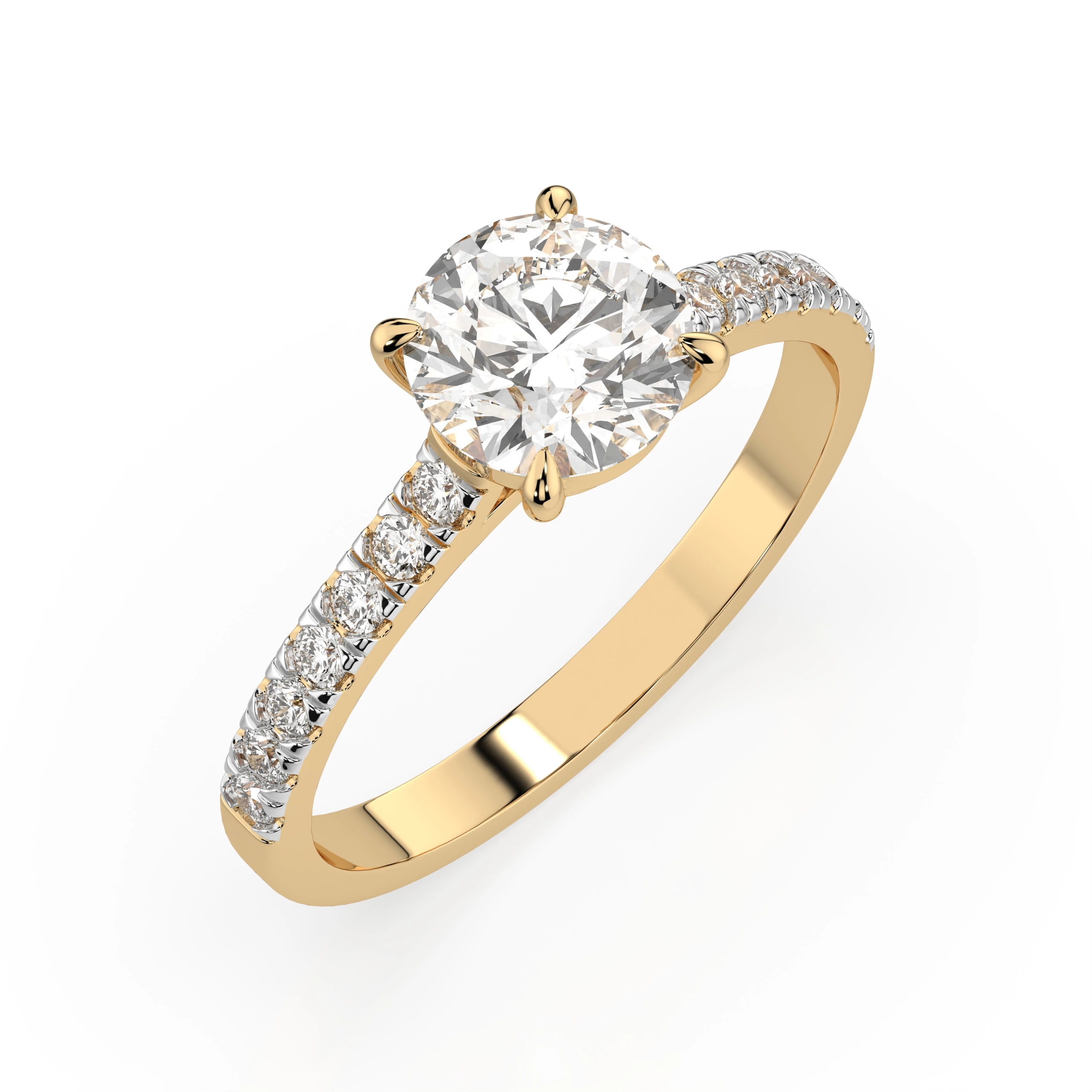 Bague Murmure Doré Solitaire Éternité ronde 0,7 ct · 5,7 mm — vue 4